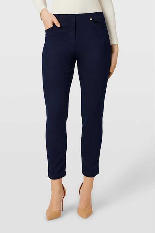 Robell Bella Petite jeans in Navy Blue, front view. Shop Robell at Dotique.