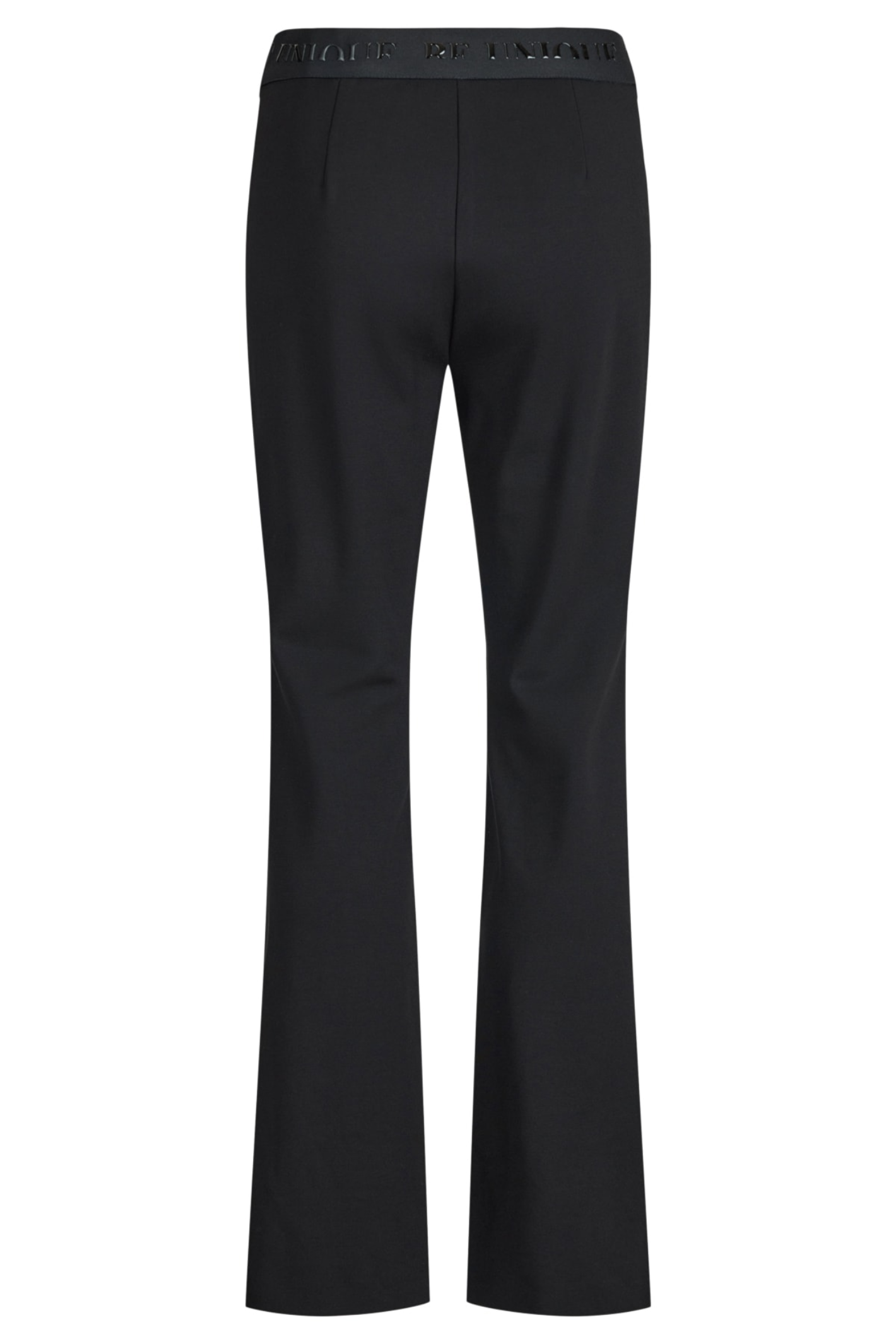 Robell Joella flared trousers in black with slim fit shape and comfortable stretch winter jersey fabric