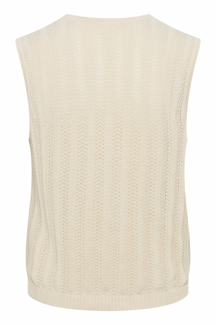 Part Two 30309680 RosellaPW Cotton Knitted Sleeveless Cardigan - Beige