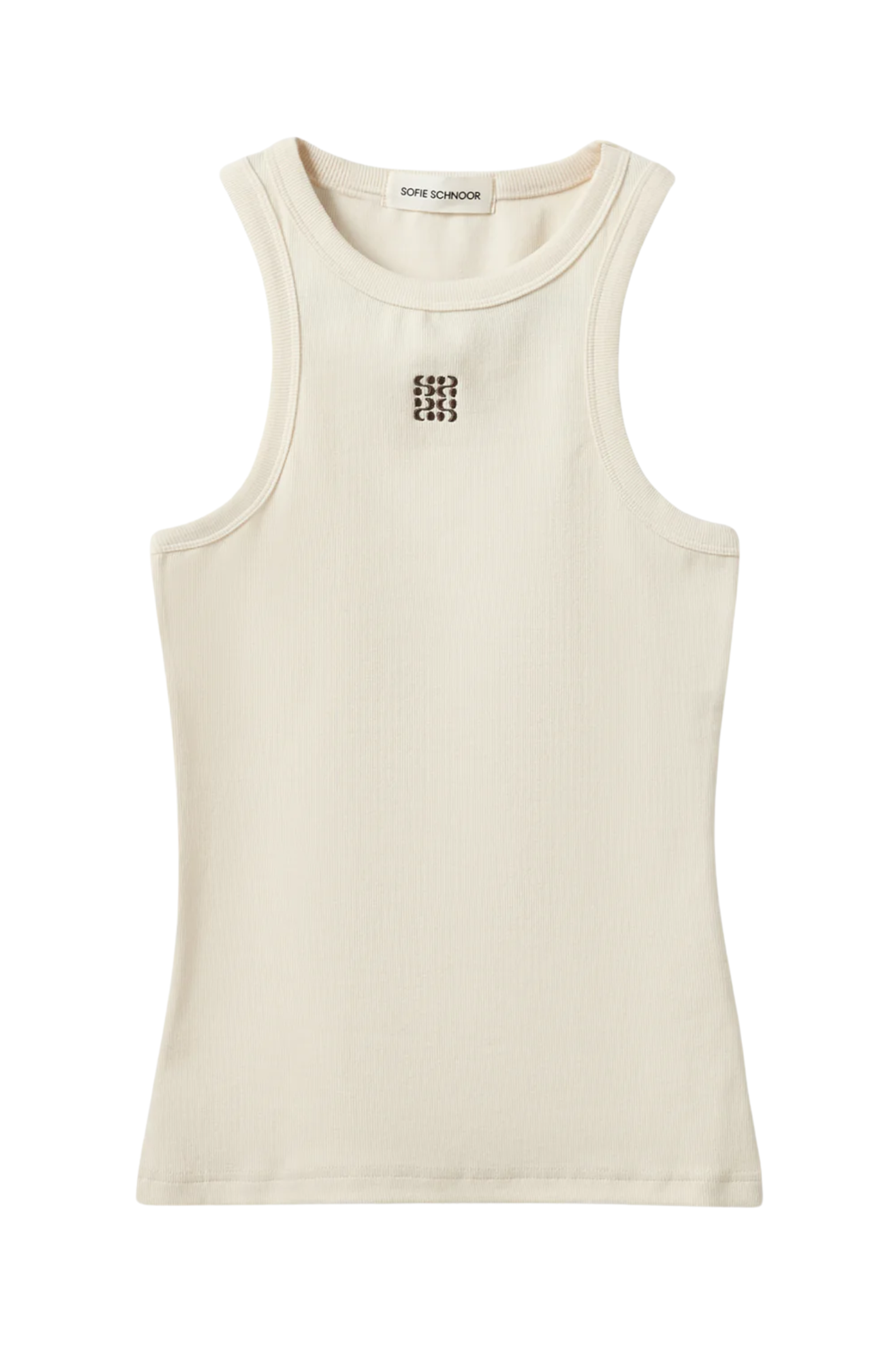 Sofie Schnoor Becasw Rib Tank Top Cream White S262362 by Sofie Schnoor available to shop at Dotique