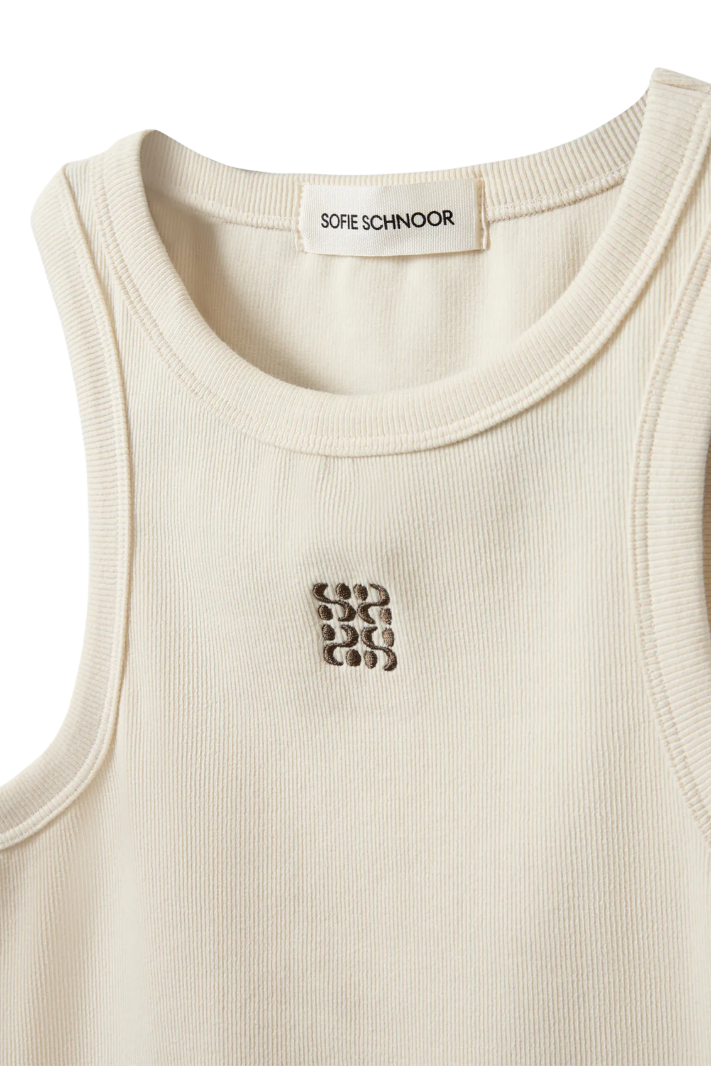 Sofie Schnoor Becasw Rib Tank Top Cream White S262362 by Sofie Schnoor, shop Sofie Schnoor at Dotique