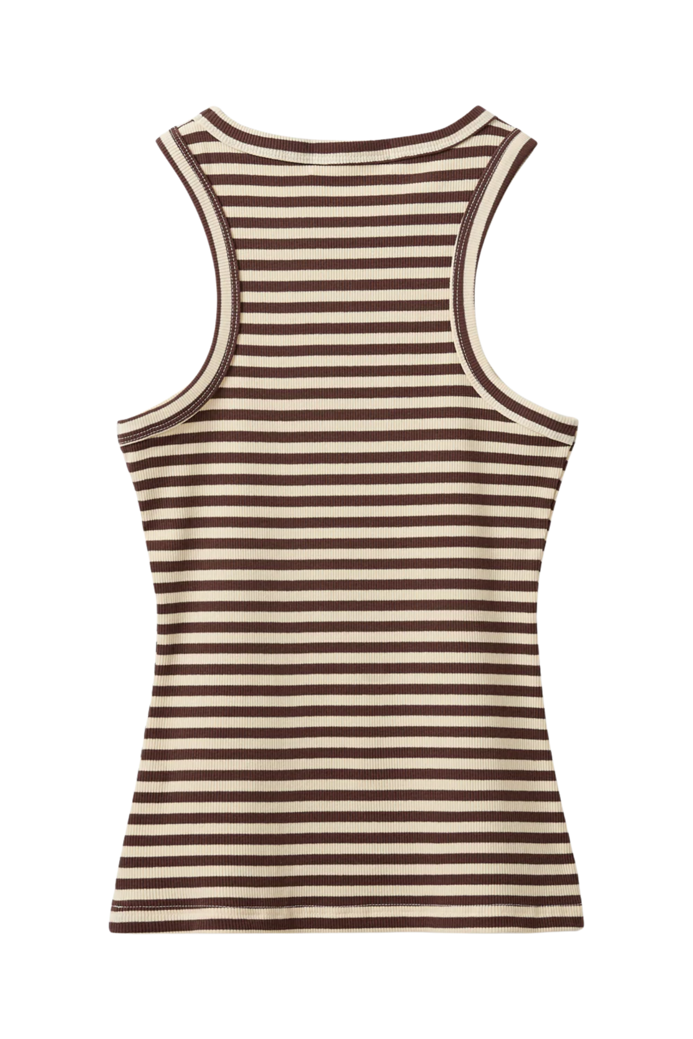 Sofie Schnoor Becasw Striped Rib Tank Top S262360 in brown stripes by Sofie Schnoor, shop Sofie Schnoor at Dotique