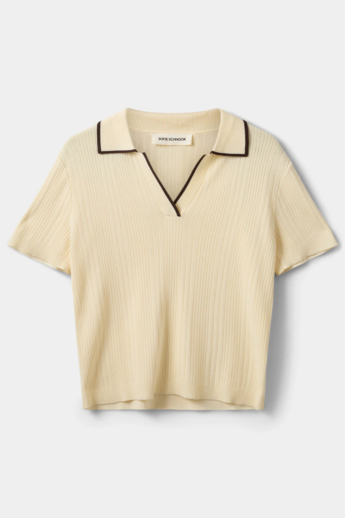 Sofie Schnoor Jamiesw Knit Polo S262341 by Sofie Schnoor in cream with black trim, shop Sofie Schnoor at Dotique.