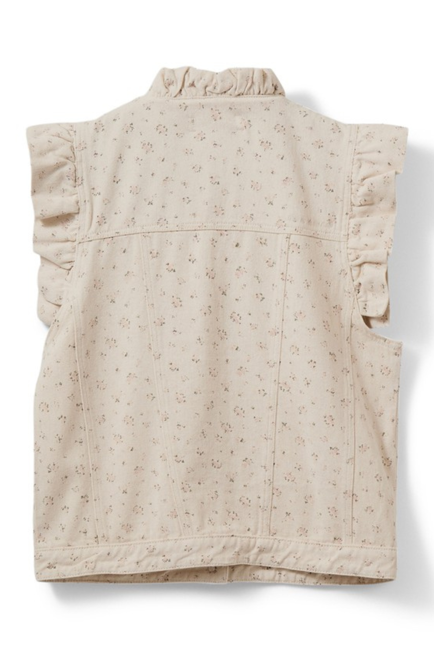 Back view of Sofie Schnoor S261215 Farahsw Frill Sleeve Gilet – Rose Flower by Sofie Schnoor shop at Dotique