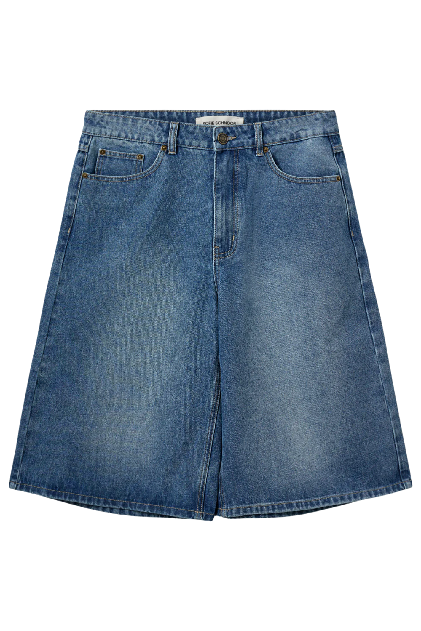 Front view of Sofie Schnoor SNOS727 Stokesw Shorts – Denim Blue by Sofie Schnoor, shop at Dotique