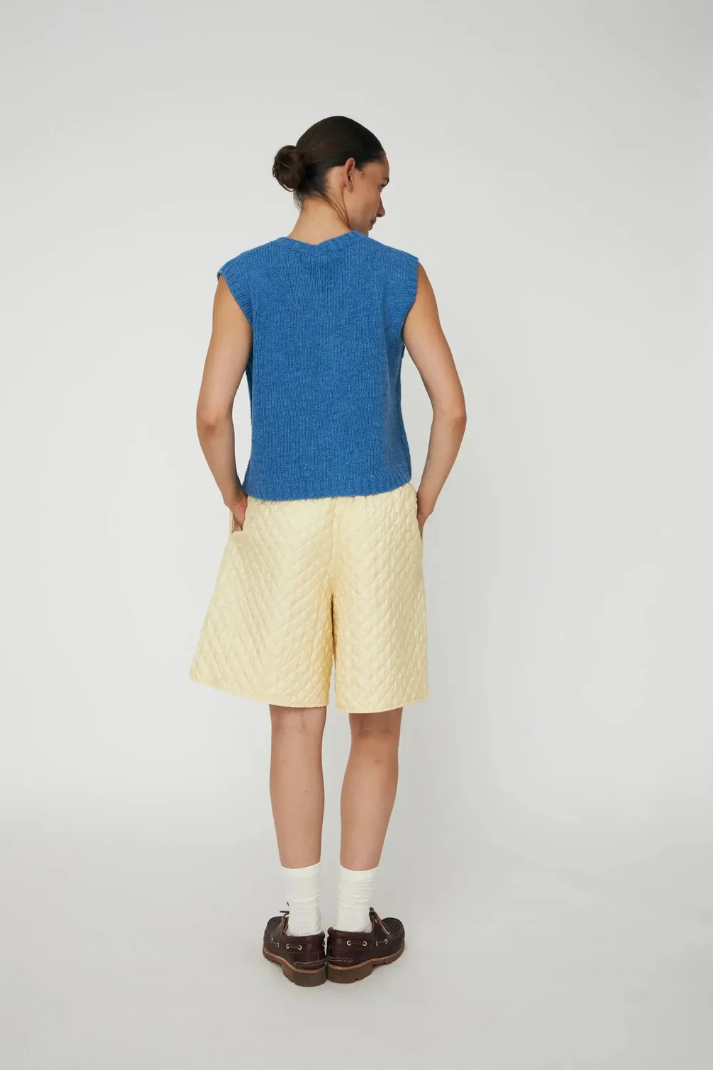 Back view of Stella Nova Anchor Vest Blue Sea by stella nova, shop stella nova at Dotique in relaxed styling
