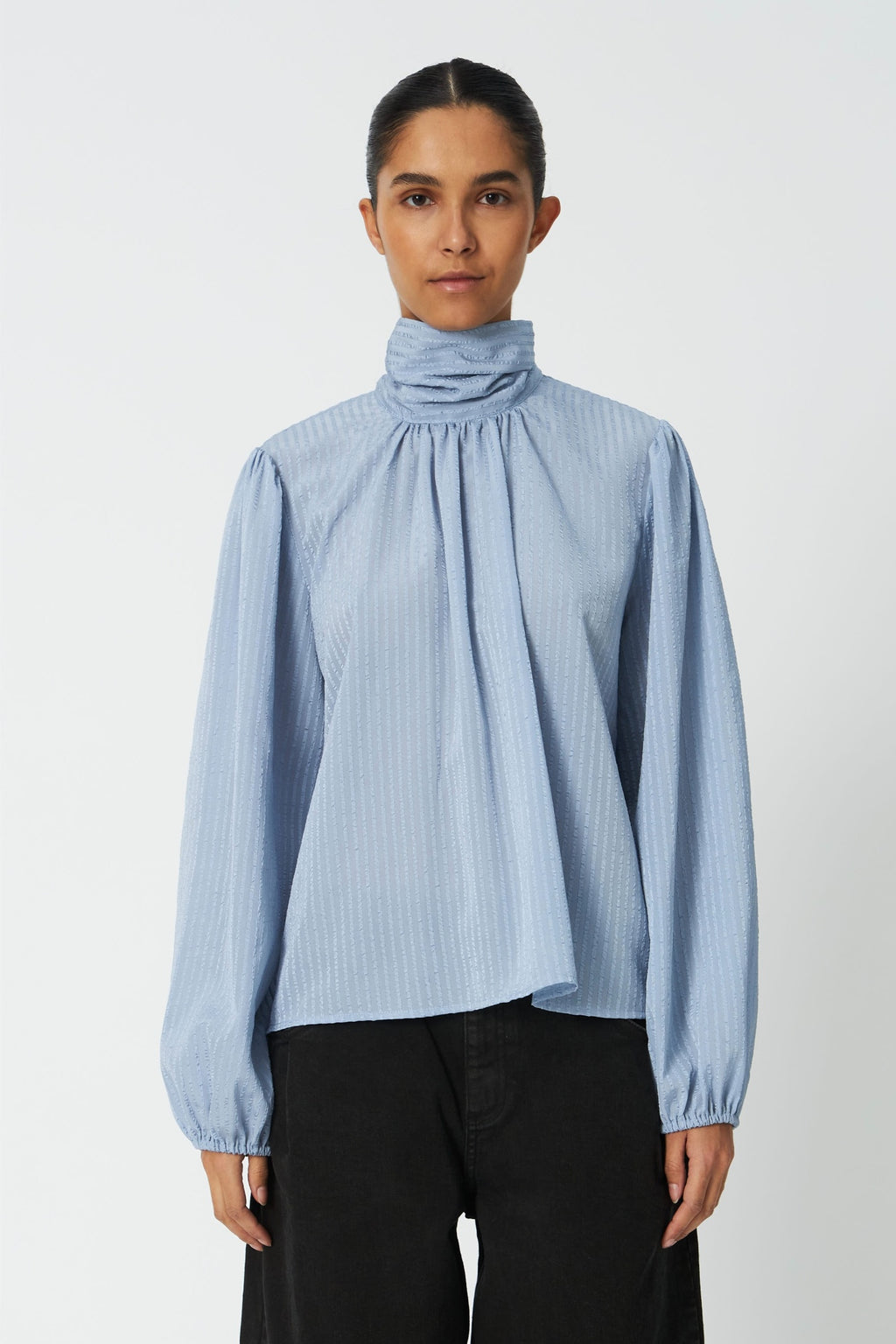 Stella Nova Bow Blouse Down Blue