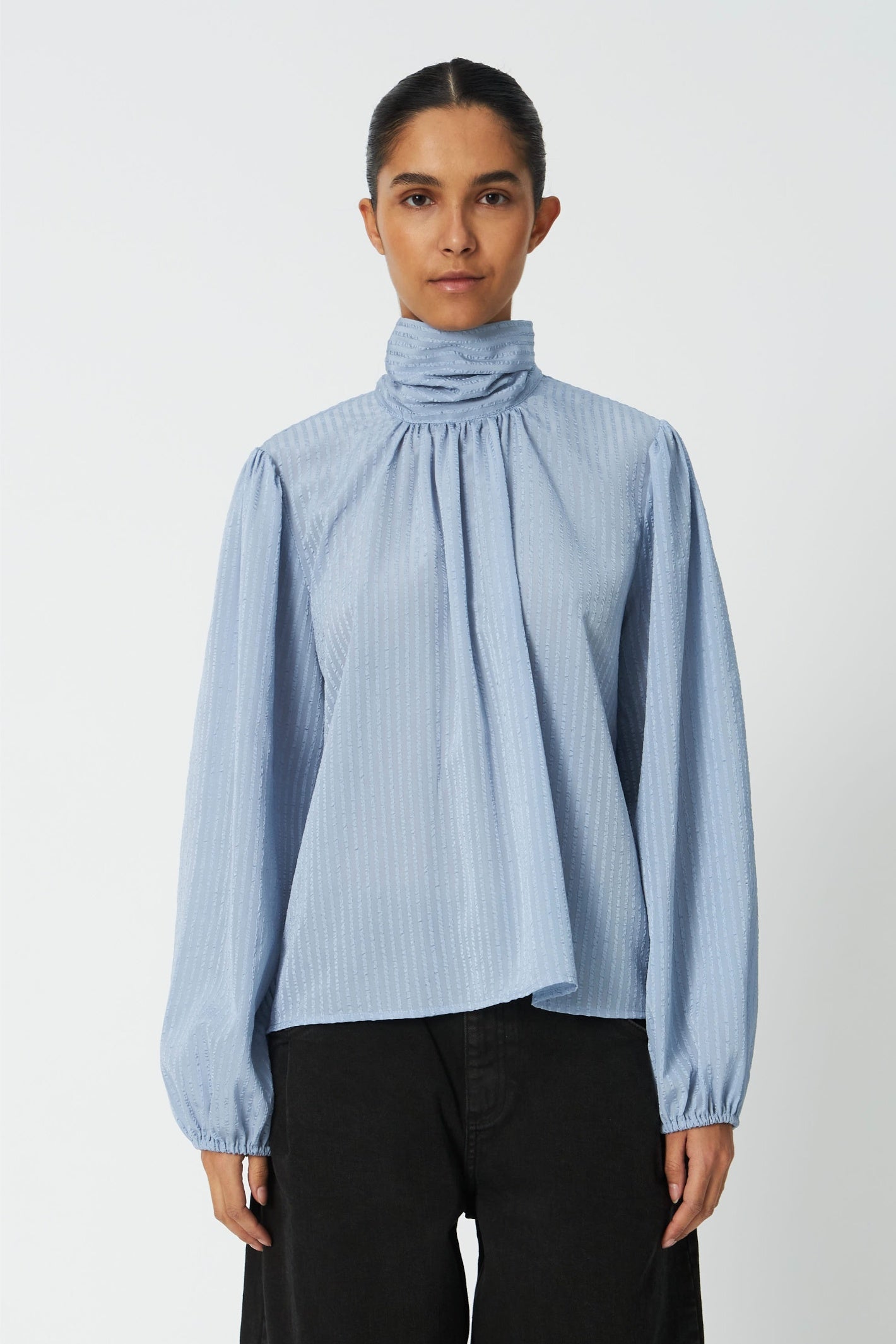Stella Nova Bow Blouse Down Blue