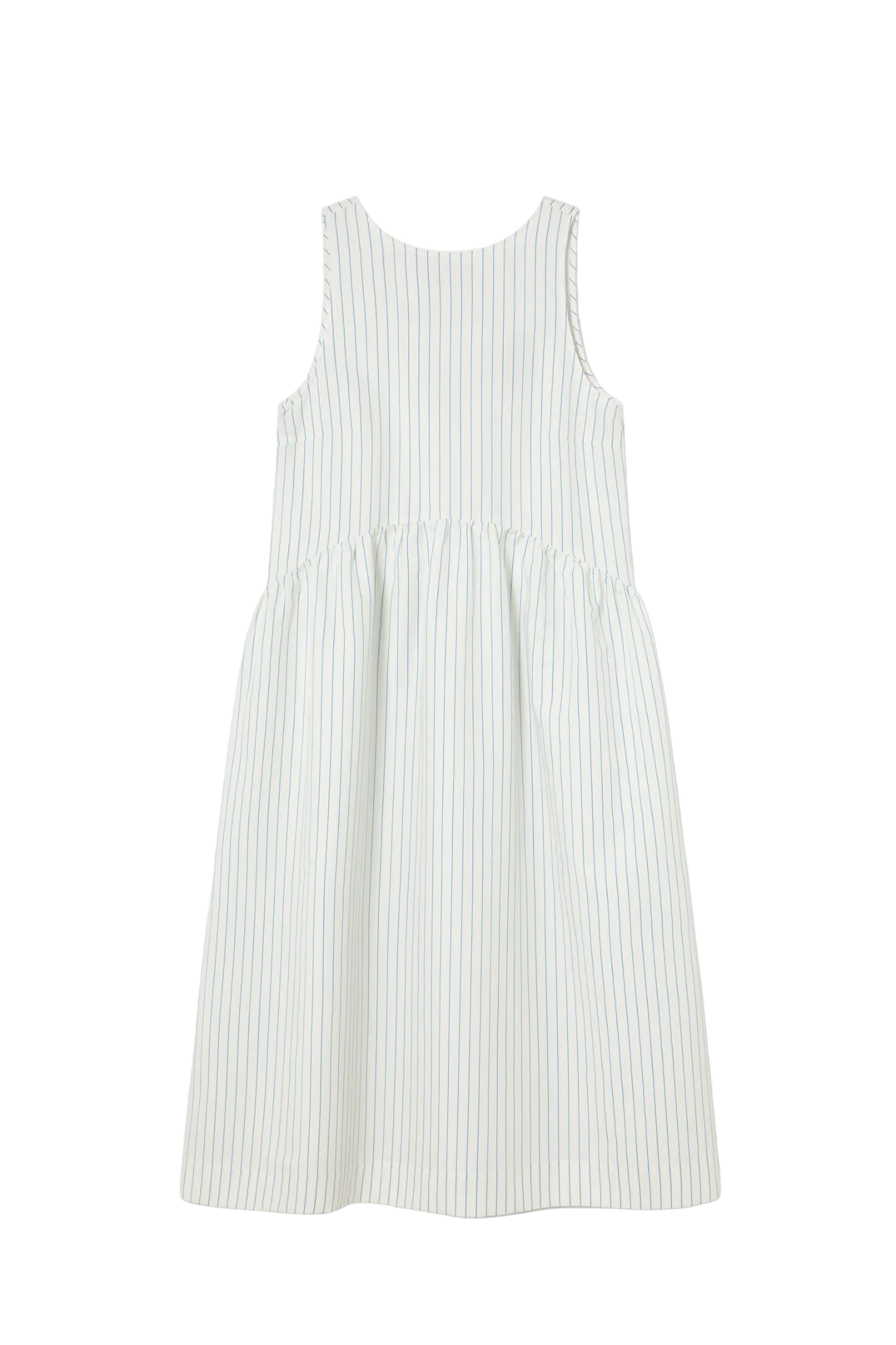 Tiny Big Sister striped cotton dress with a low back detail and relaxed summer fit. Light, flattering and easy to wear. Shop at Dotique.