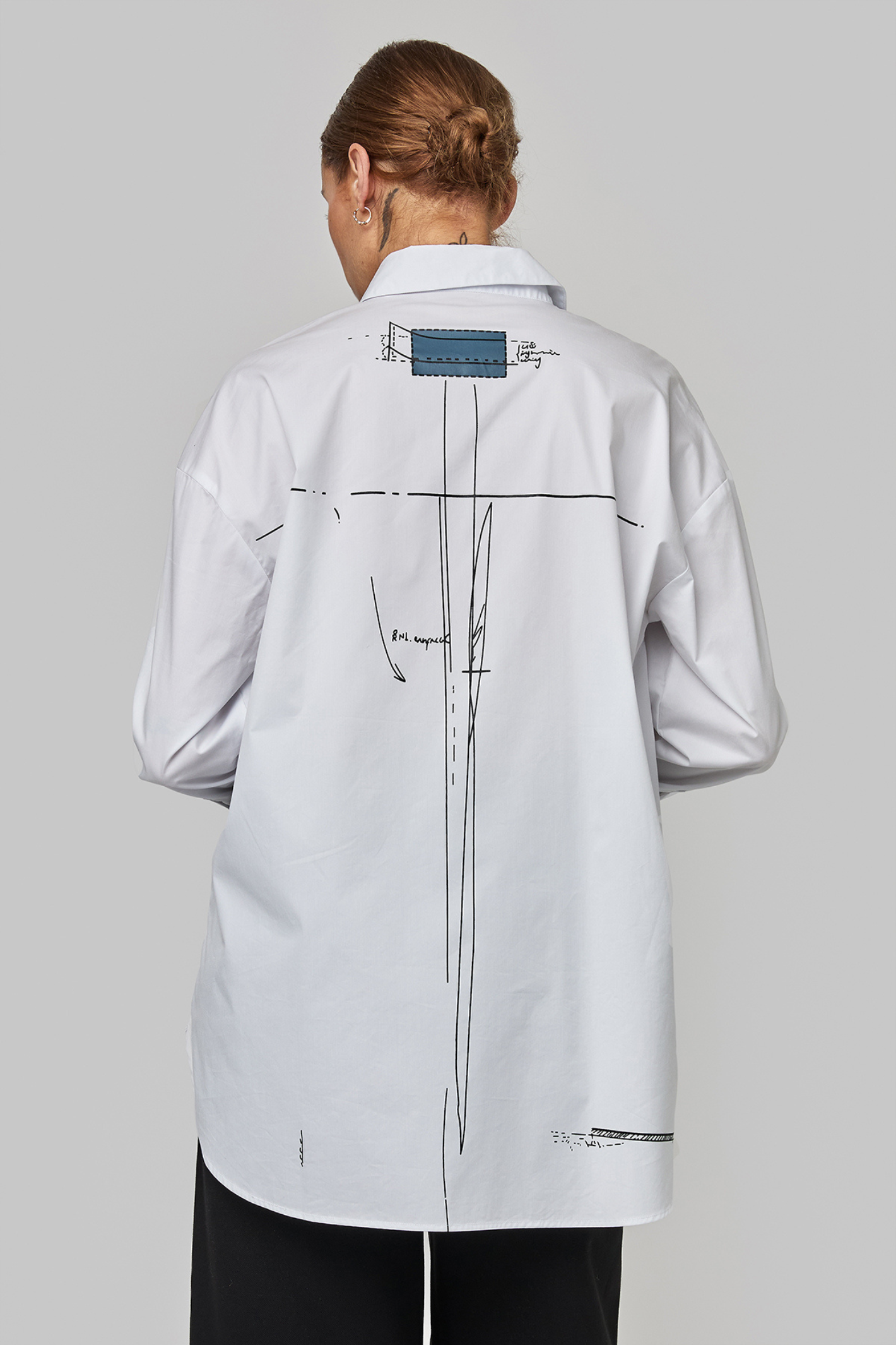 Uchuu CF25-609 Long Sleeve Printed White Shirt