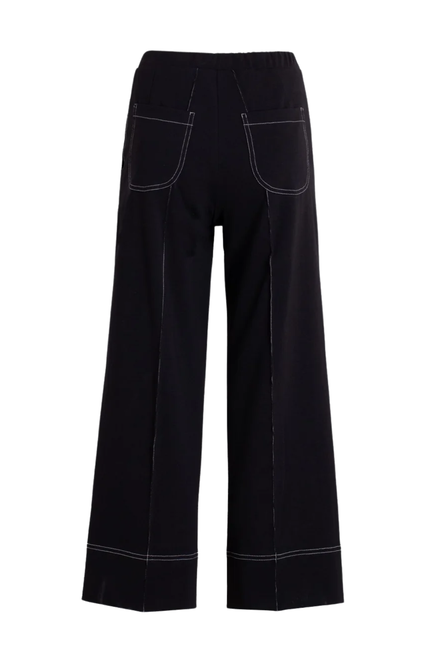 Vilagallo 33273 Black Wide Leg Trousers with Contrast Stitching by Vilagallo Shop Vilagallo at Dotique