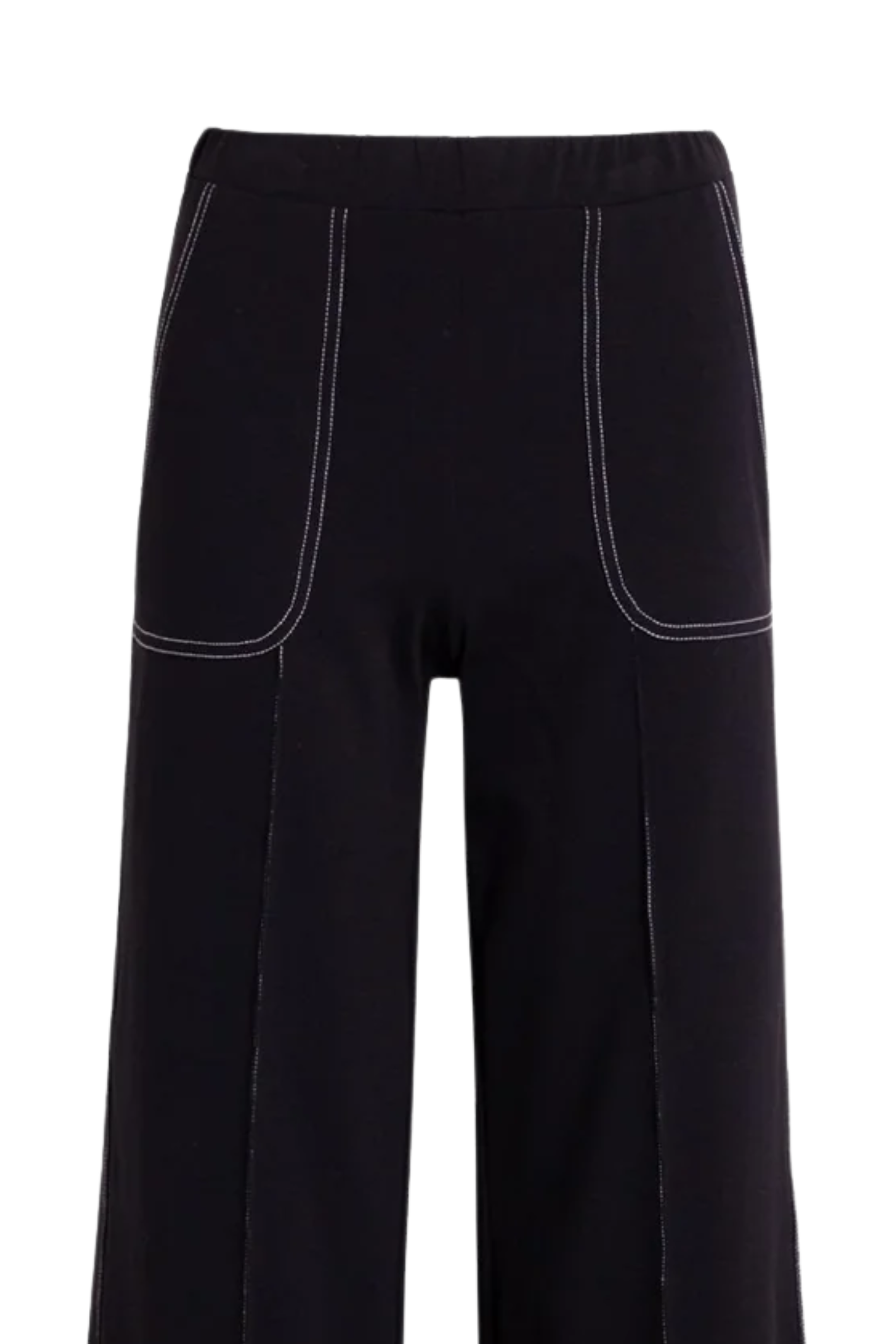 Vilagallo 33273 Black Wide Leg Trousers with Contrast Stitching by Vilagallo, shop Vilagallo at Dotique.