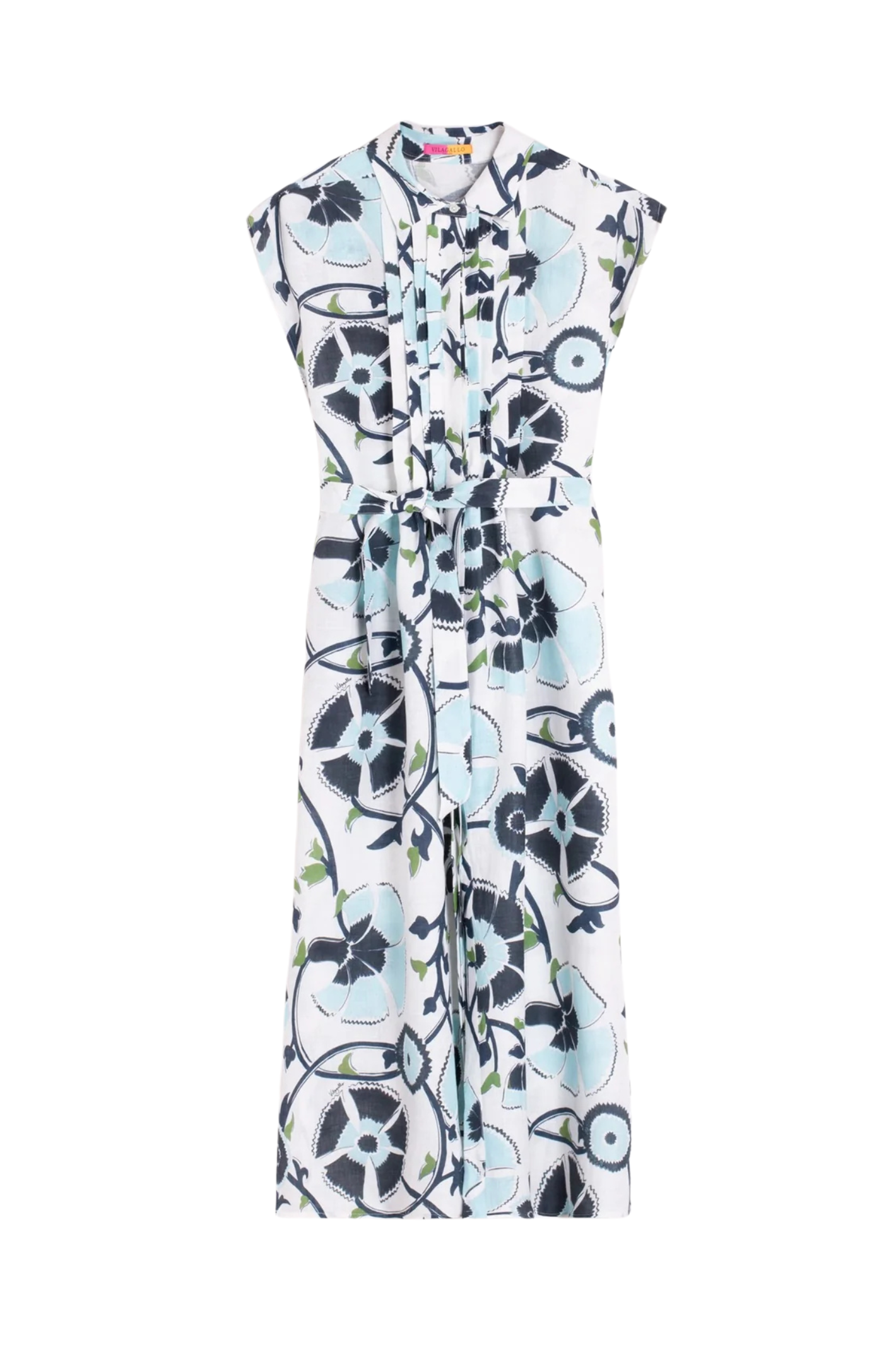 Vilagallo 33357 Floral Print Linen Shirt Dress by Vilagallo, shop the Vilagallo collection at Dotique online.