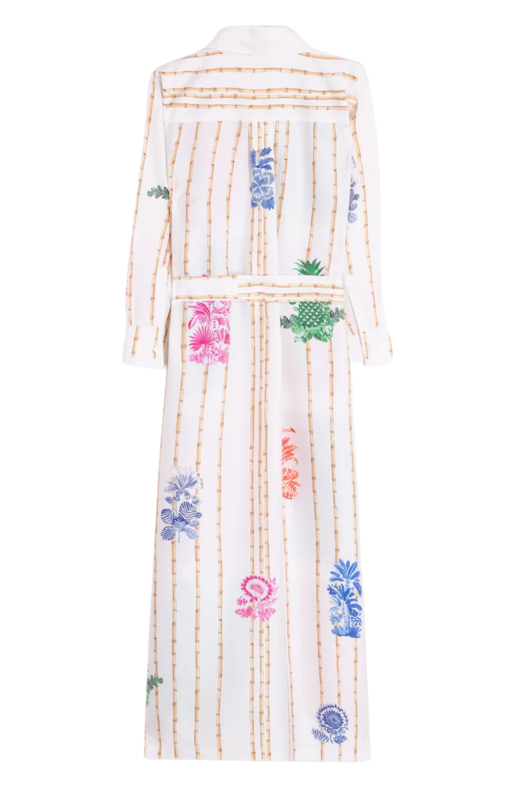 Vilagallo 33656 Multicoloured Tropical Print Tencel Shirt Dress back view gallery position 4 Shop Vilagallo at Dotique