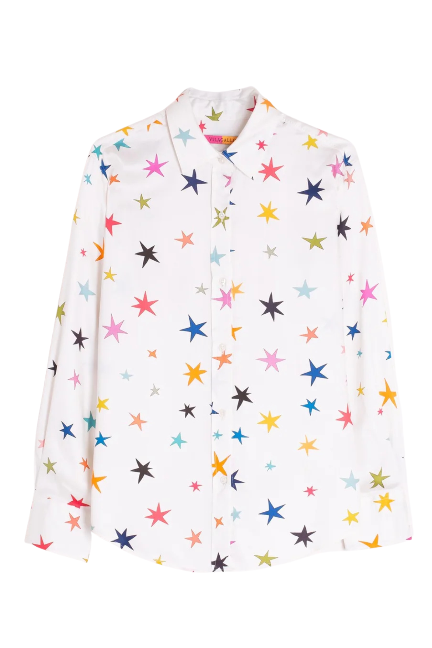 Vilagallo 33493 White Multicolour Stars Print Shirt by Vilagallo, shop the Vilagallo collection at Dotique.