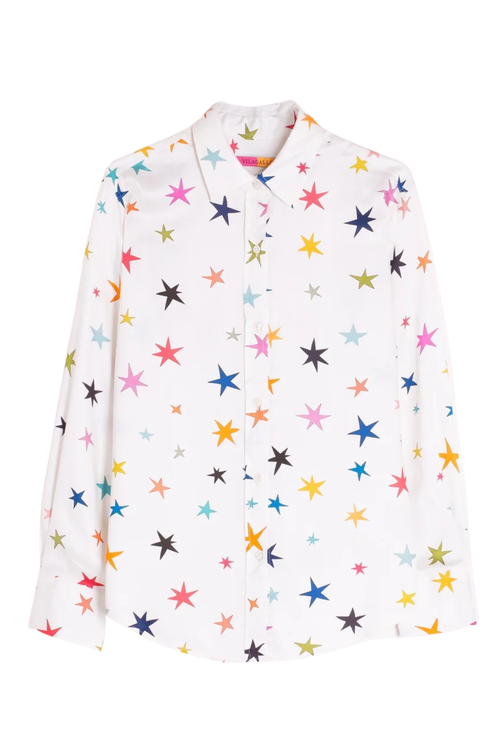 Vilagallo 33493 White Multicolour Stars Print Shirt by Vilagallo, shop the Vilagallo collection at Dotique.