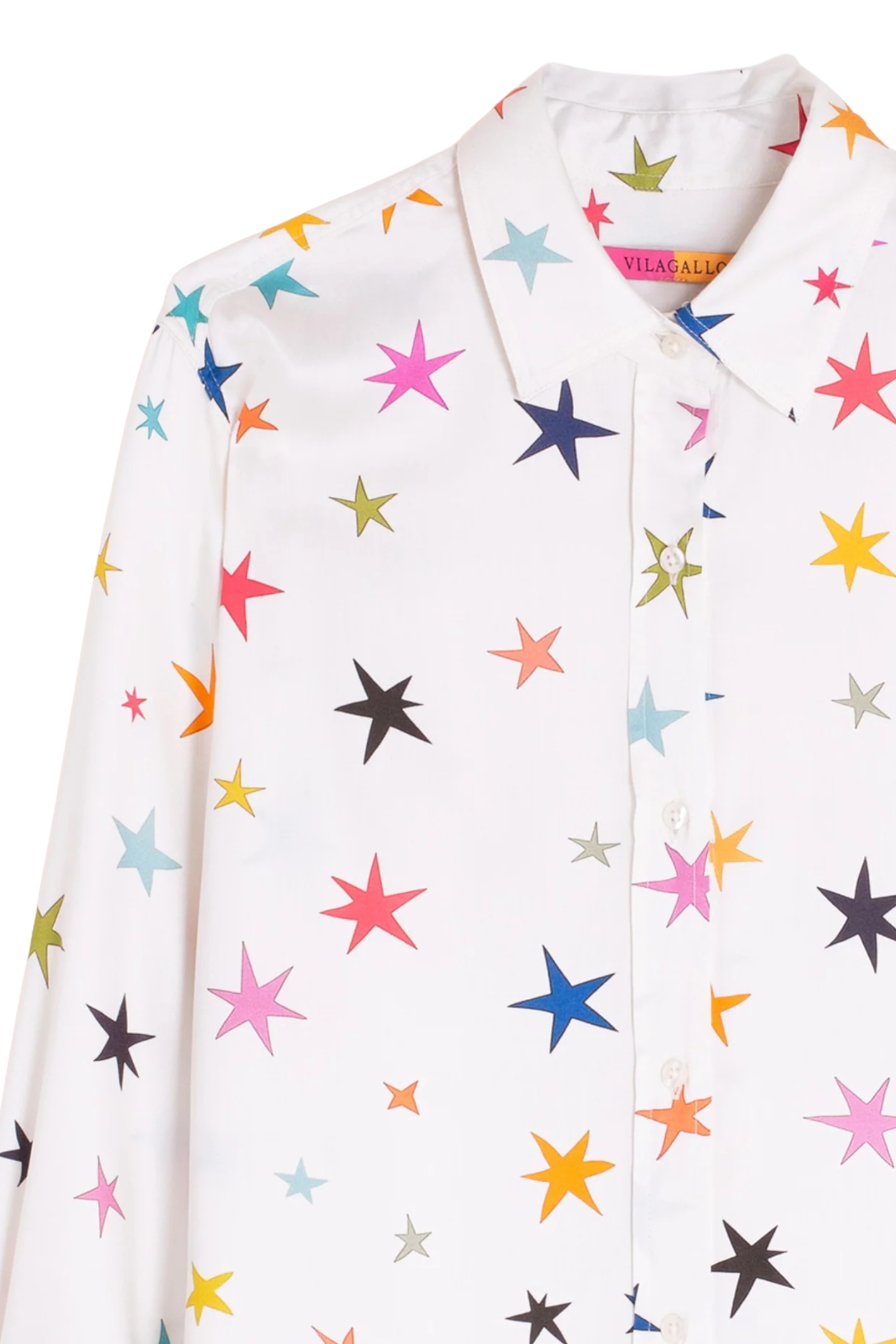 Vilagallo 33493 White Multicolour Stars Print Shirt by Vilagallo, shop the Vilagallo collection at Dotique online.