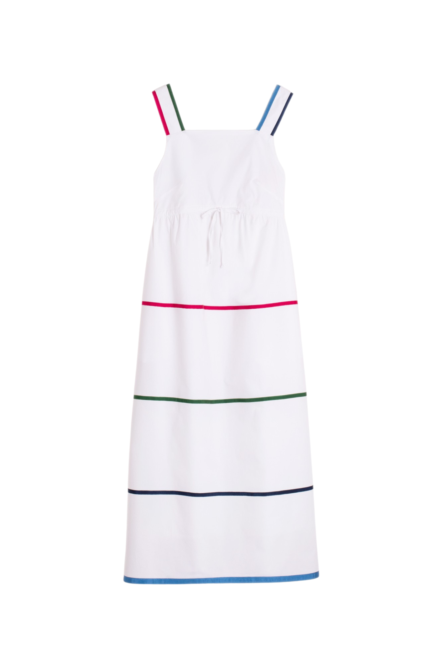 Vilagallo 33612 White Strappy Dress with Coloured Stripes by vilagallo shop the vendor at Dotique isolated on white background
