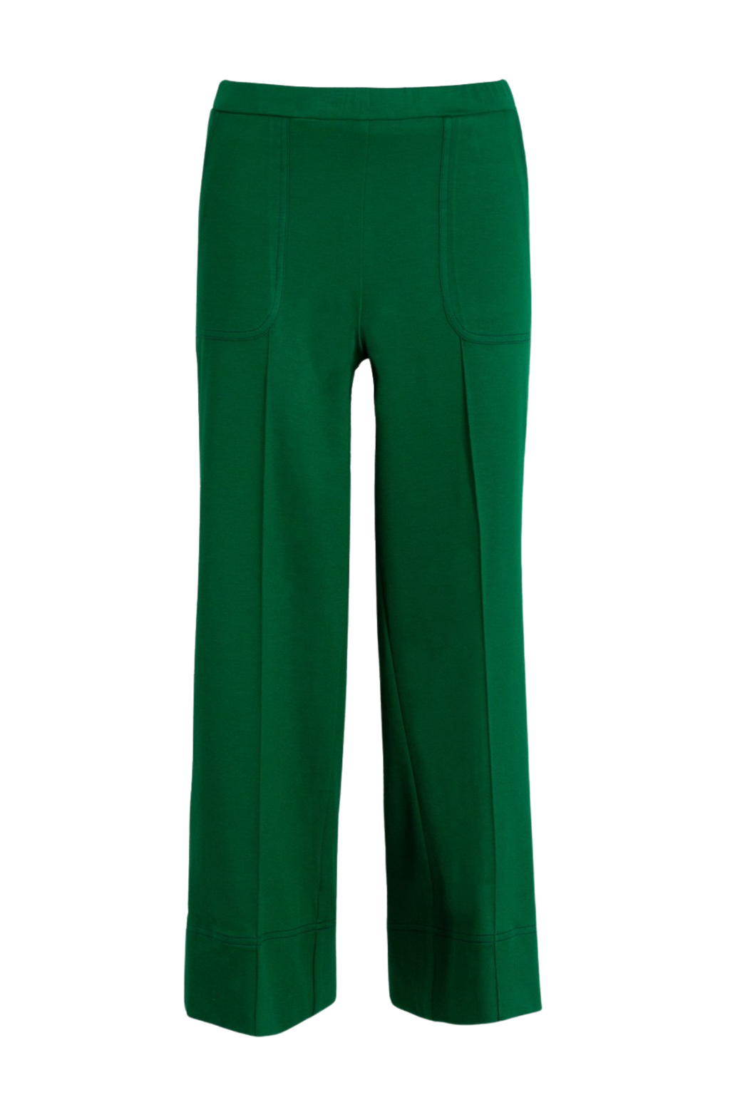 Vilagallo 33640 Wide-Leg Green Trousers with Front Seams