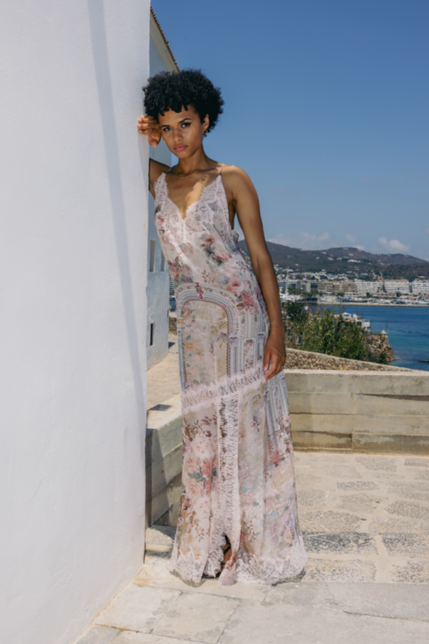 Woman in a floral Dream Catcher Eugenia Dress Decorative Flowers by Dream Catcher, shop Dream Catcher now at Dotique