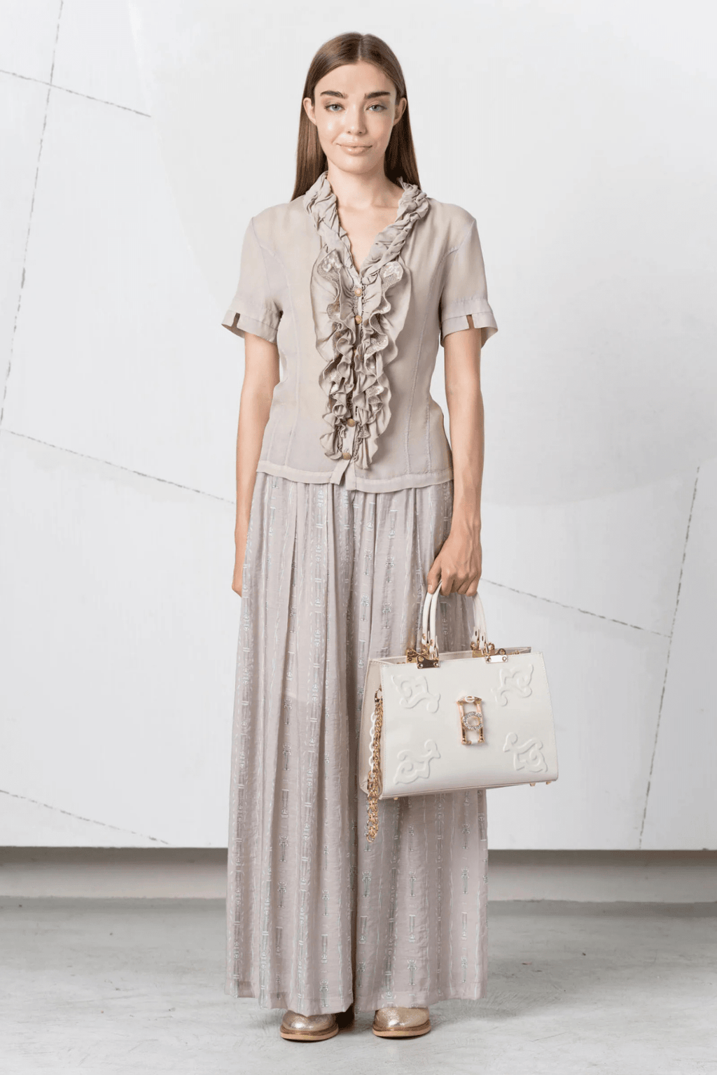  elisa-cavaletti-05079-light-khaki-shirt-with-ruffles-and-devore-lace-Dotique-Witney