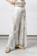 Elisa Cavaletti 99464A Beige Palazzo Trousers with Lace Print
