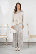 Elisa Cavaletti Open - Knit Jumper with Chain Detail in Galà Greige – ELW254008201 04202 - Dotique - Elisa Cavaletti