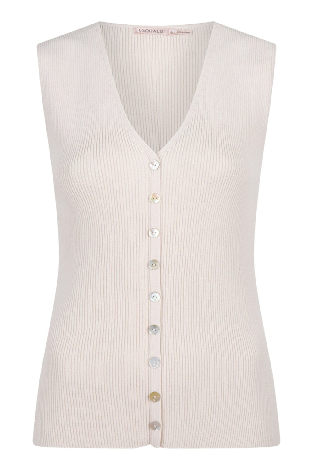 dotique-esqualo-07014-v-neck-button-sleeveless-top-sand-1