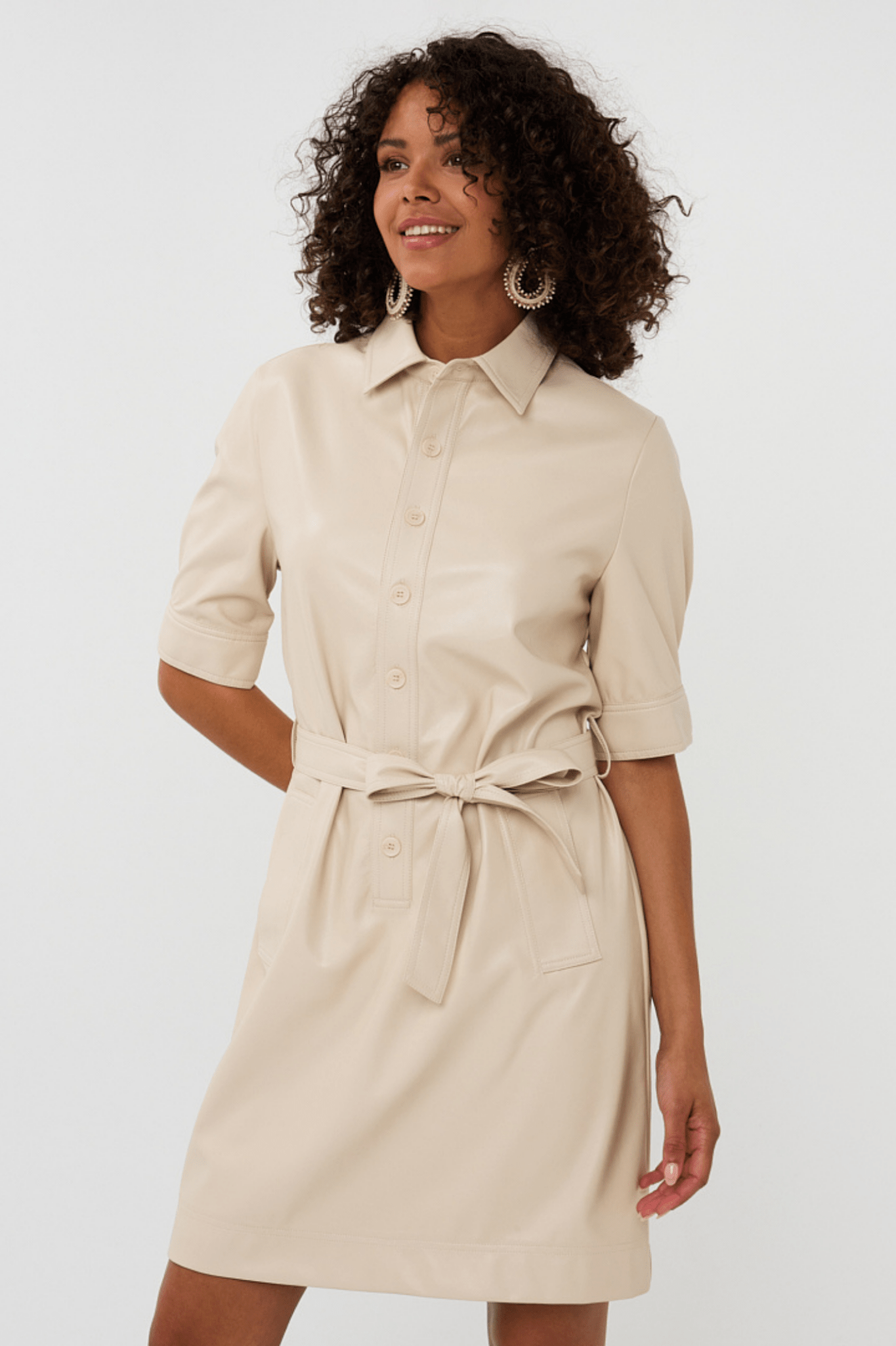 EsQualo 11508 Light Sand Dress Super Soft Vegan Leather - Dotique - EsQualo