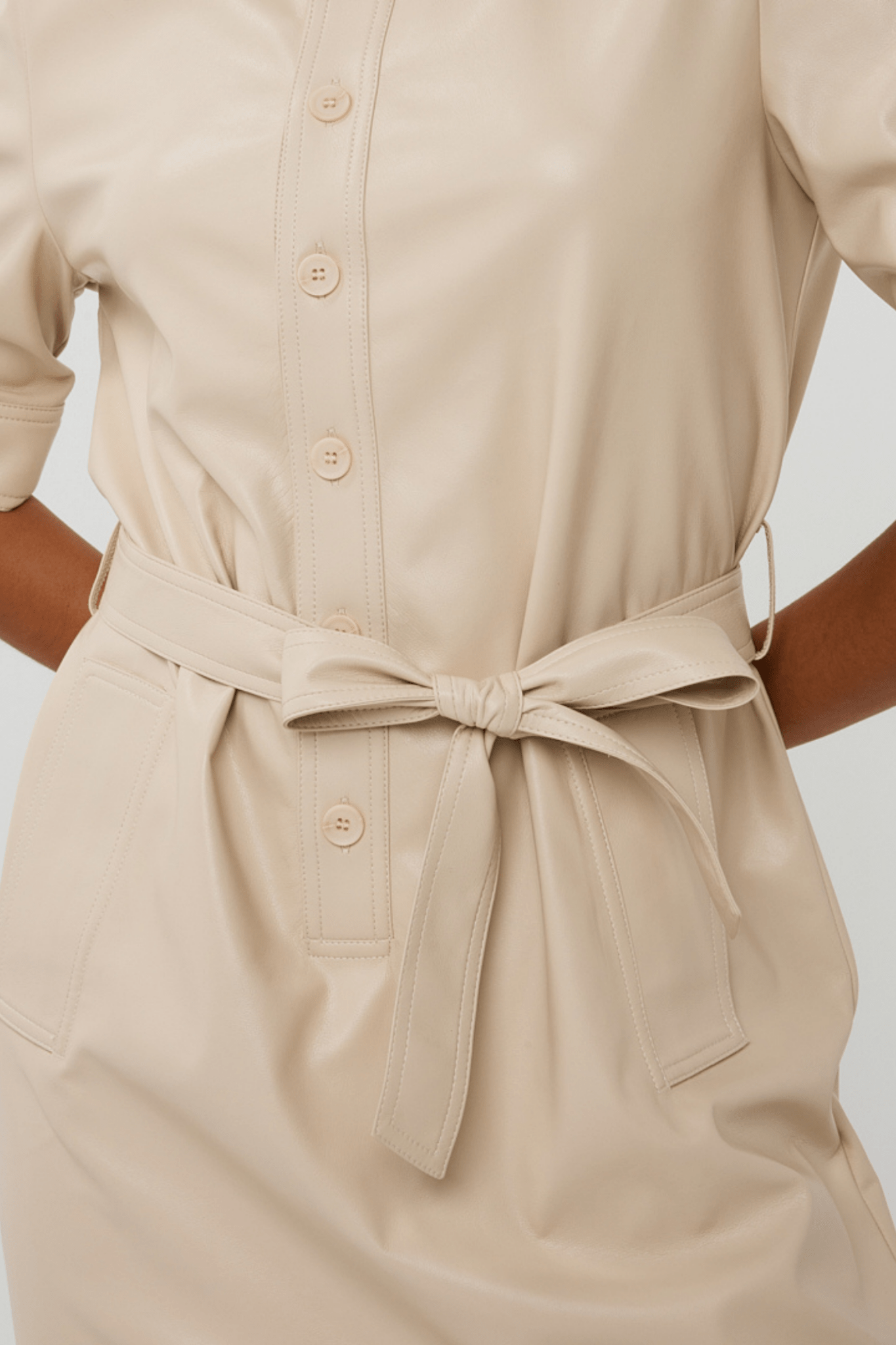 EsQualo 11508 Light Sand Dress Super Soft Vegan Leather - Dotique - EsQualo