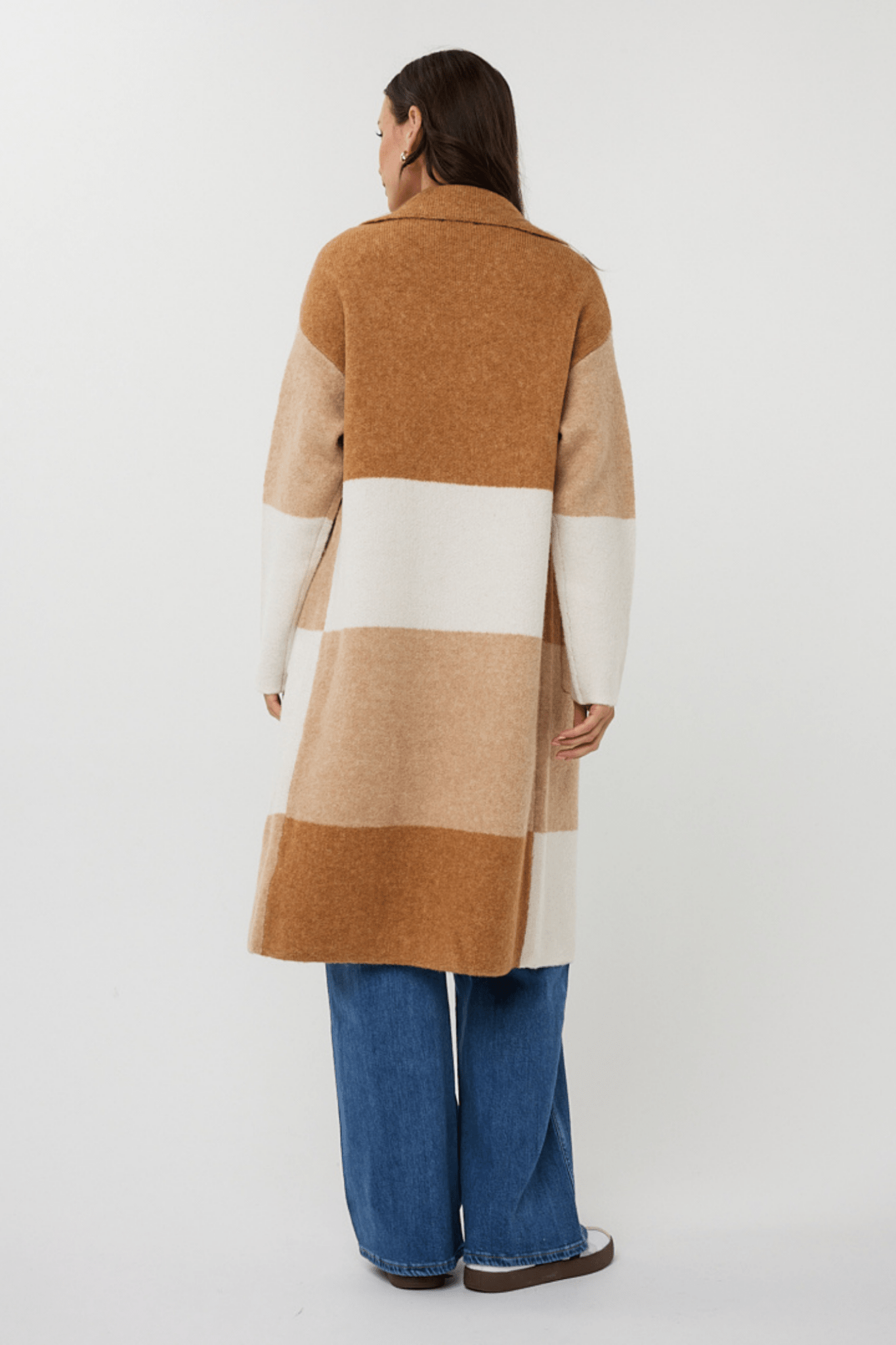 EsQualo 18507 Sand Cardigan Long Blocks - Dotique - EsQualo