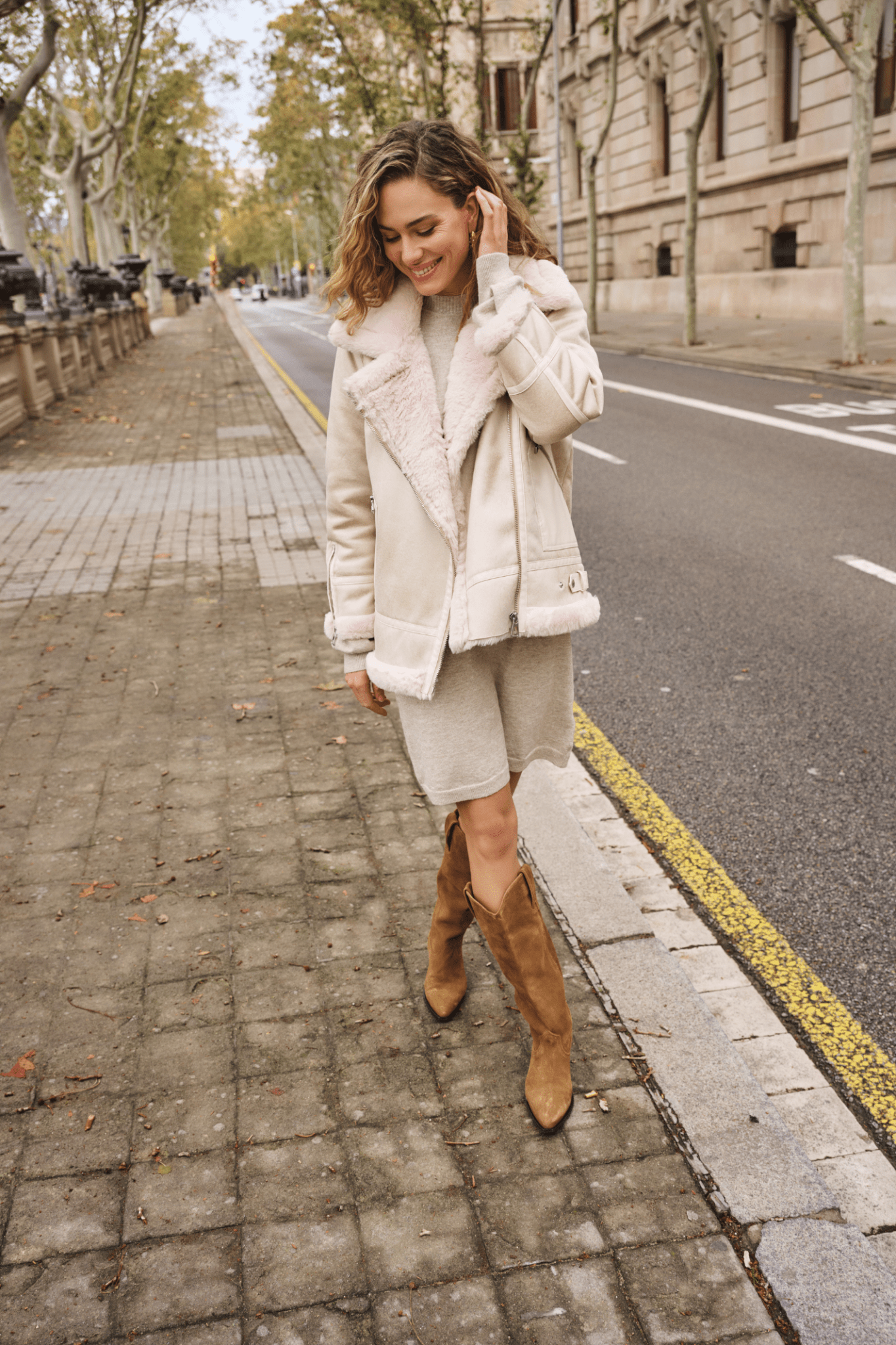 EsQualo 37502 Beige Gillet Fur - Dotique - EsQualo
