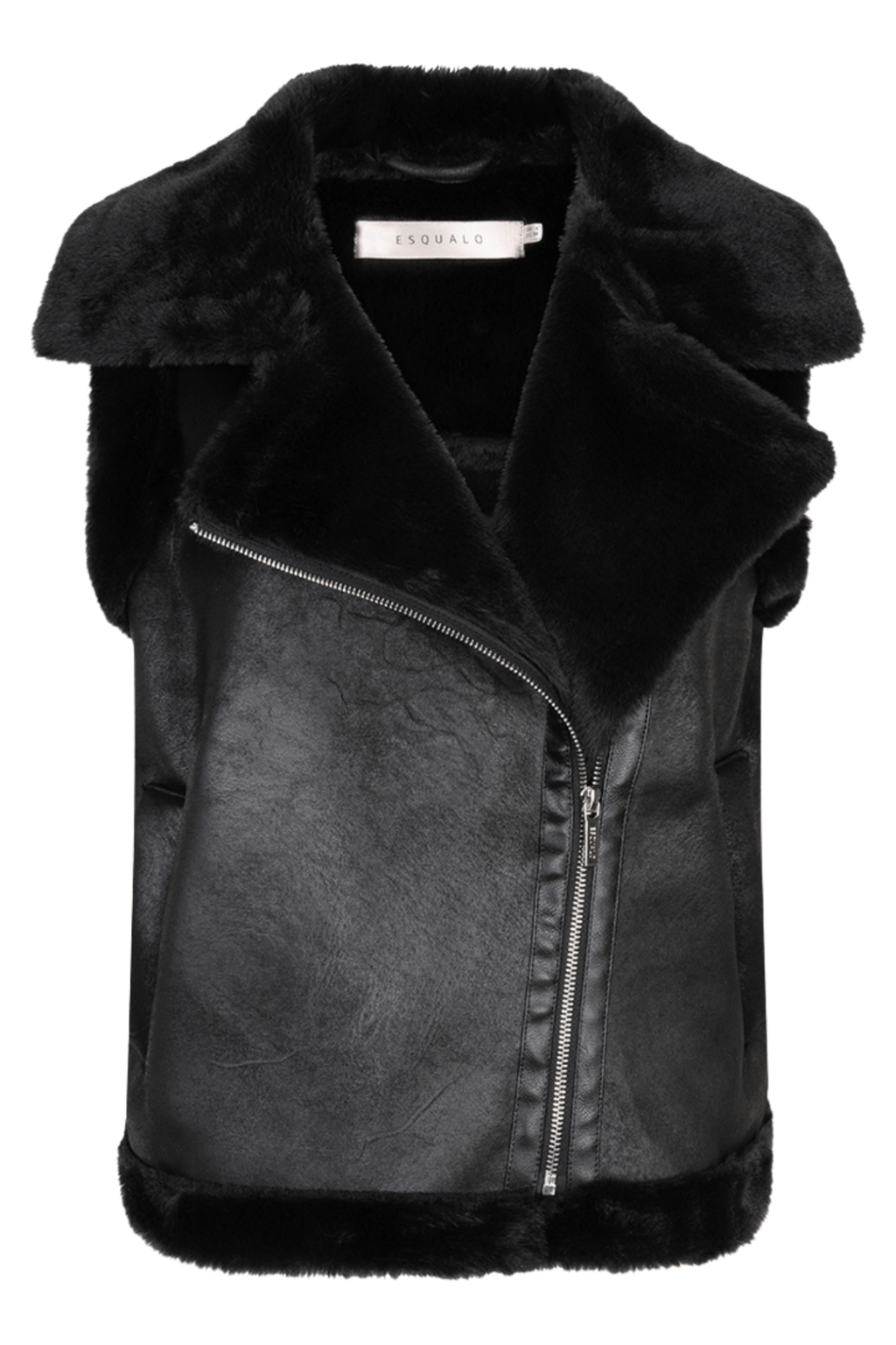 EsQualo 37502 Black Gilet Fur - Dotique - EsQualo