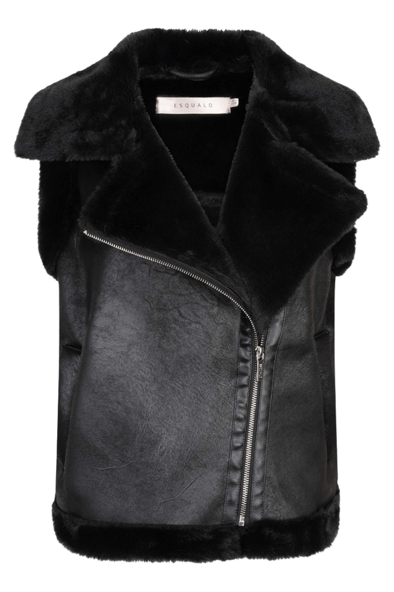EsQualo 37502 Black Gilet Fur - Dotique - EsQualo