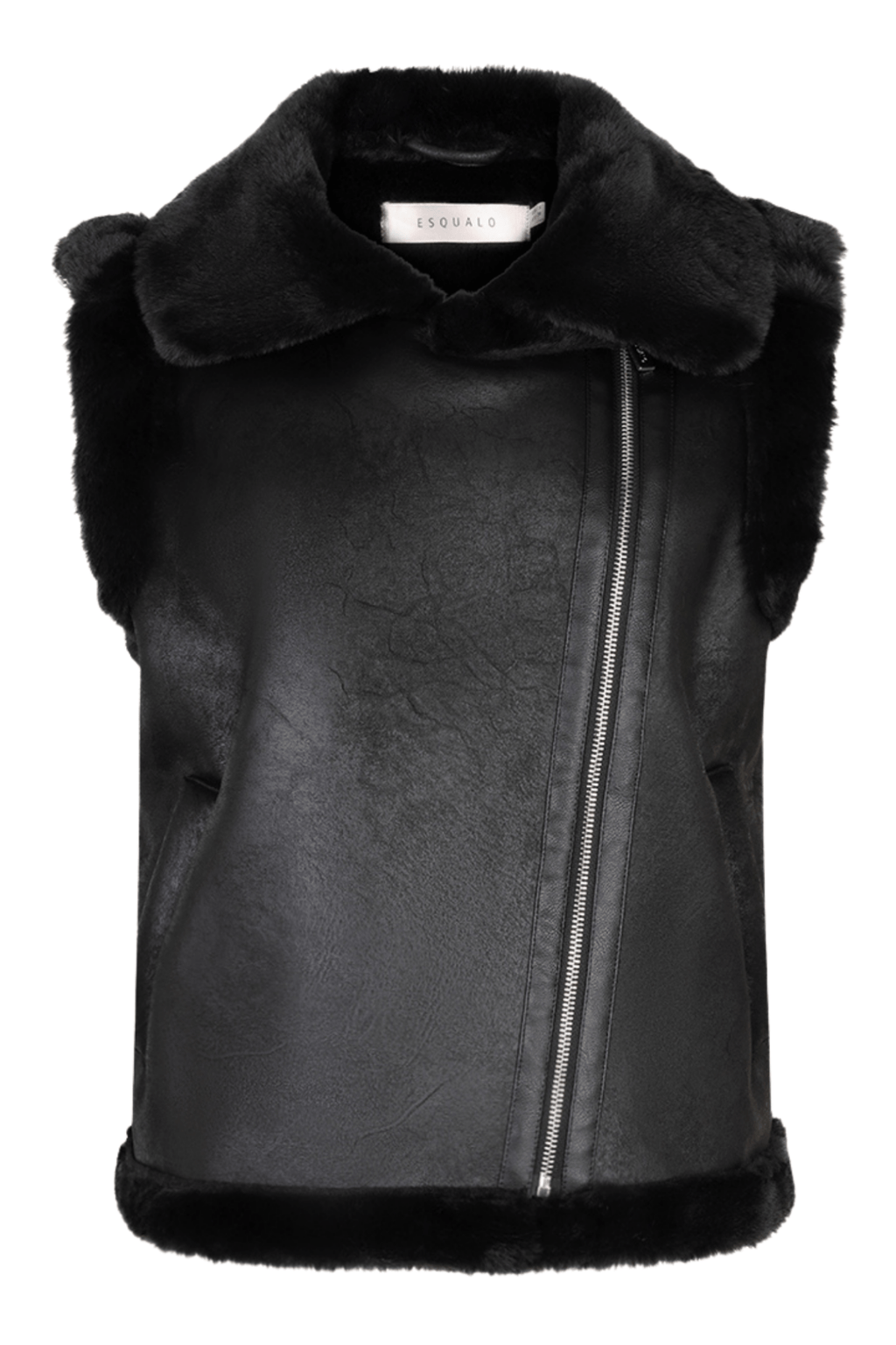EsQualo 37502 Black Gilet Fur - Dotique - EsQualo