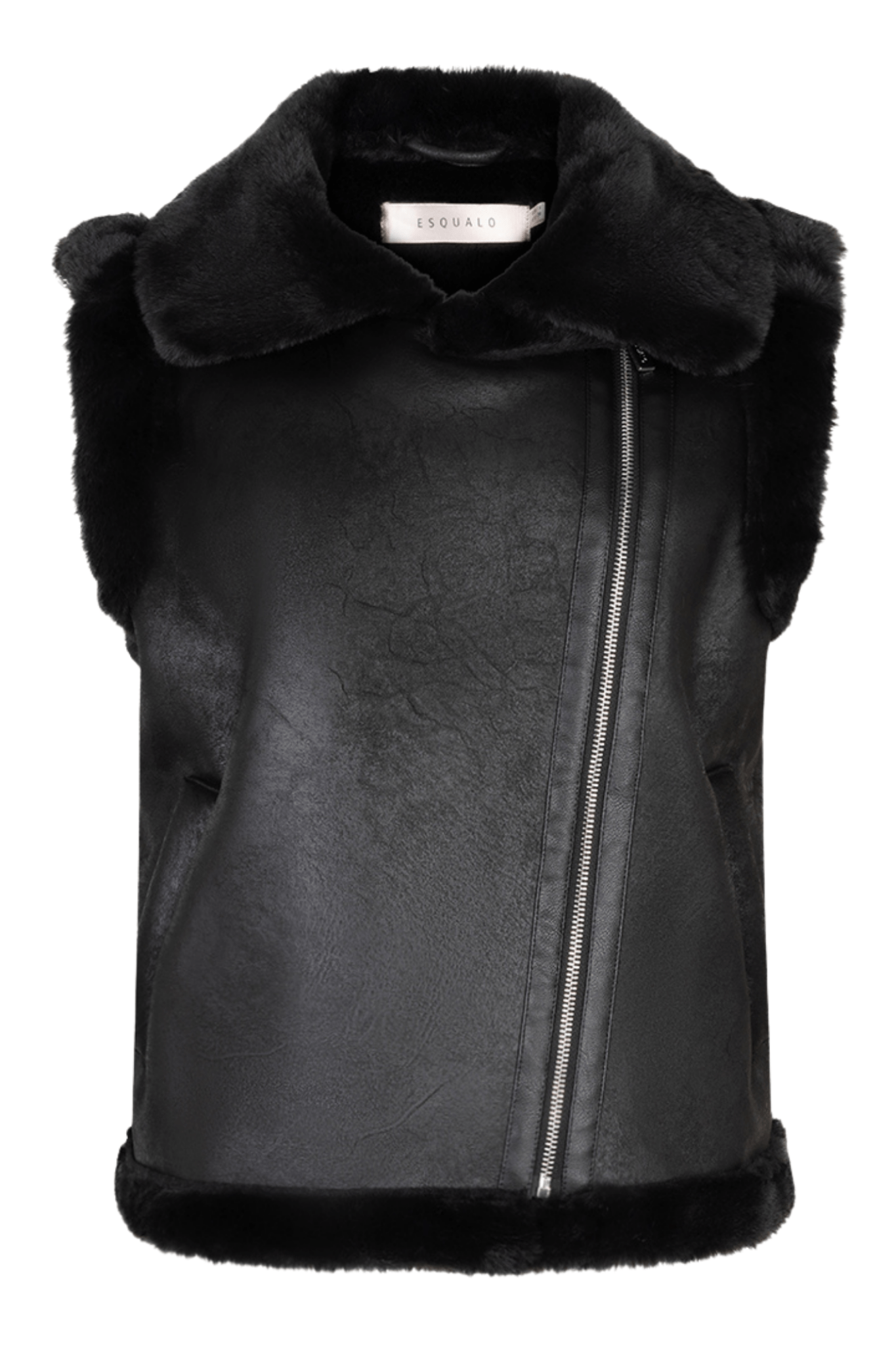 EsQualo 37502 Black Gilet Fur - Dotique - EsQualo