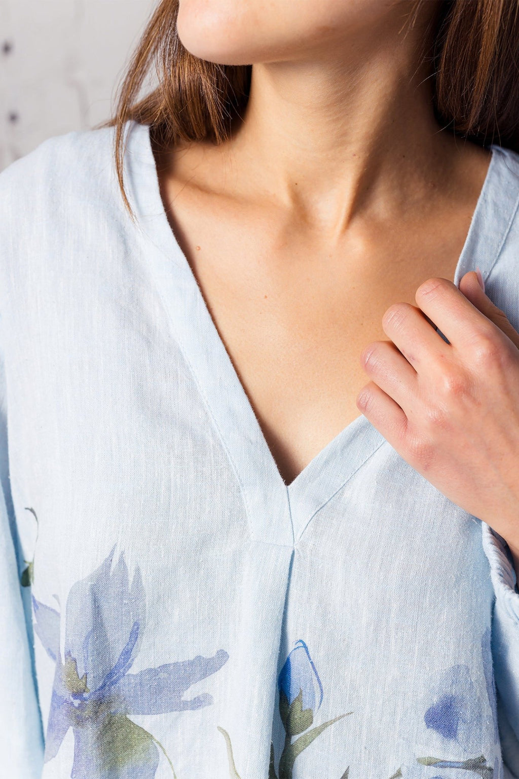 Eve in Paradise 1227 - 26270 - 4000 Mimi Blue Flower Print Blouse - Dotique