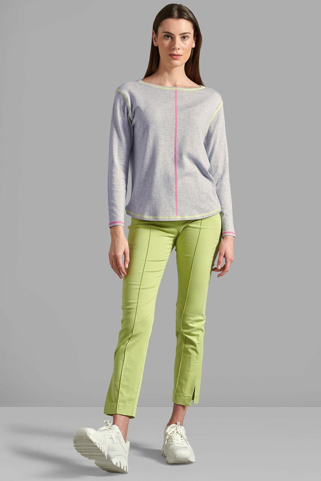 Eve in Paradise Flora 1070-24200-8002 Grey Wide Neck Jumper - Dotique