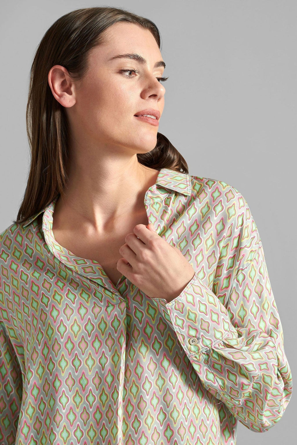Eve in Paradise Heidi 1076-24263-5812 Green Print Blouse - Dotique