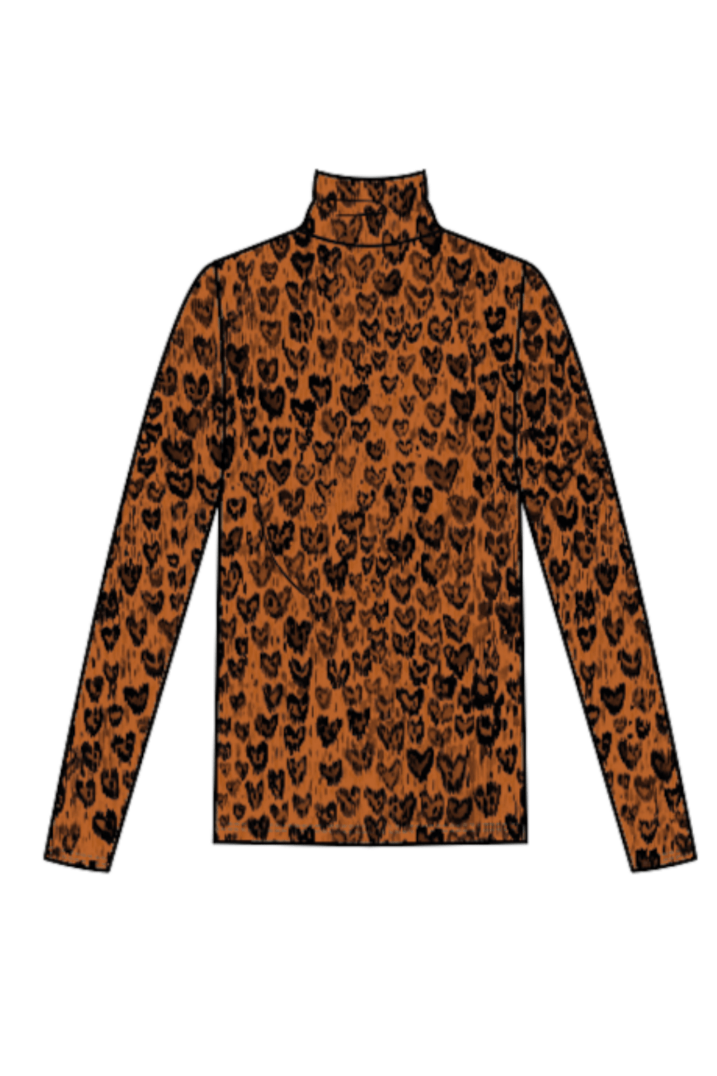 Fabienne Chapot brown leopard print long sleeve turtleneck top front view – Dotique


