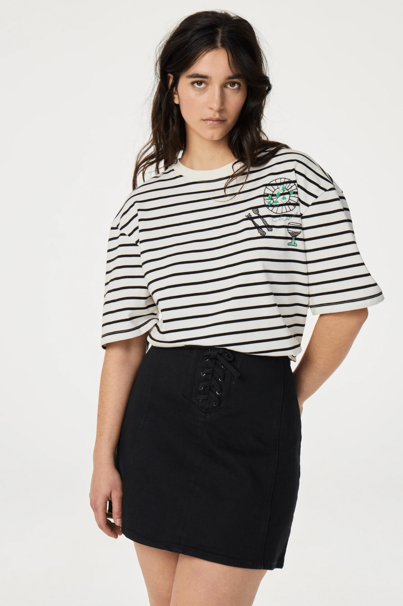 Fabienne Chapot 0212 Cosy White/Black Benja T-Shirt - Dotique - Fabienne Chapot