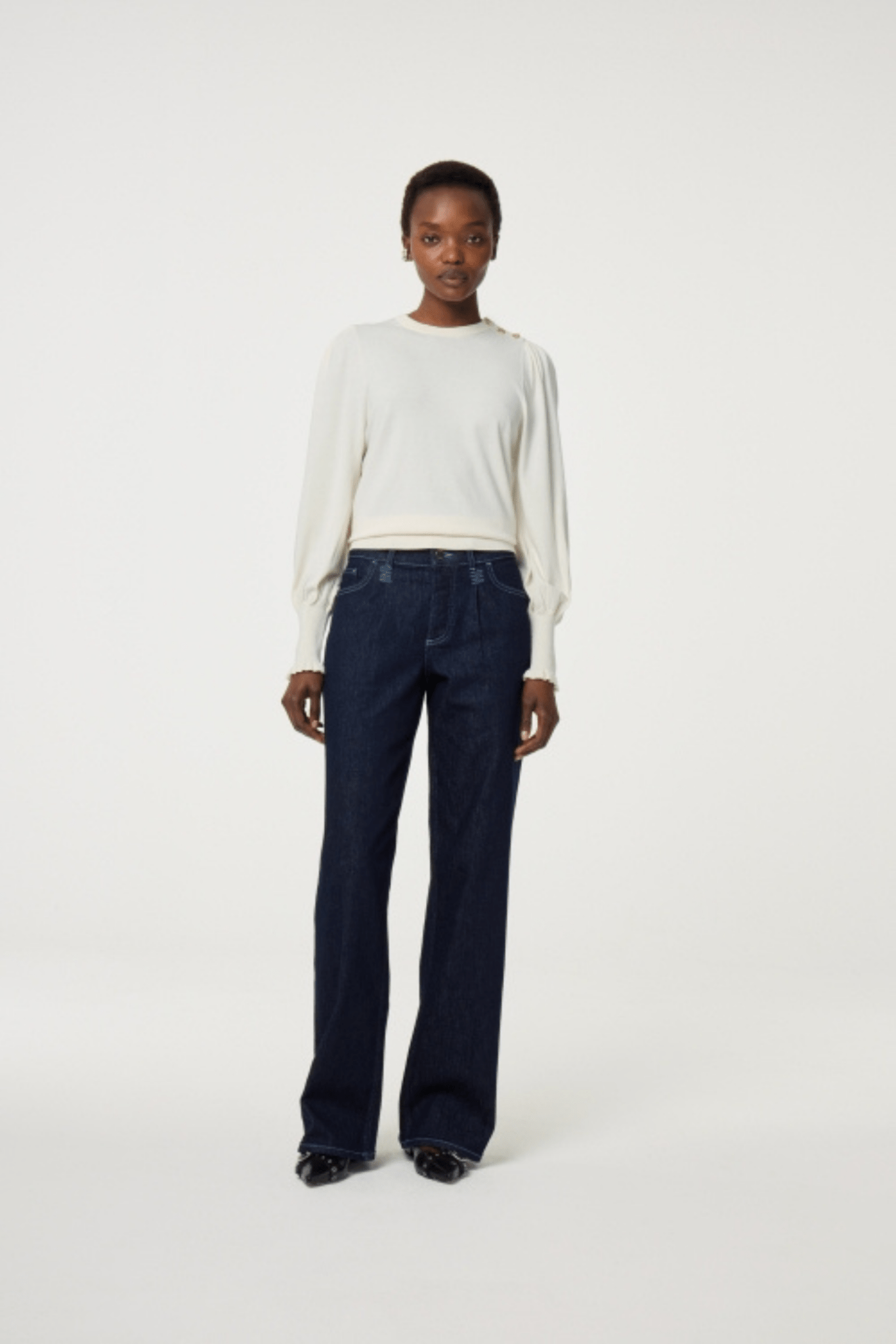 Fabienne Chapot 1009 Cosy White Molly Balloon Pullover - Dotique - Fabienne Chapot
