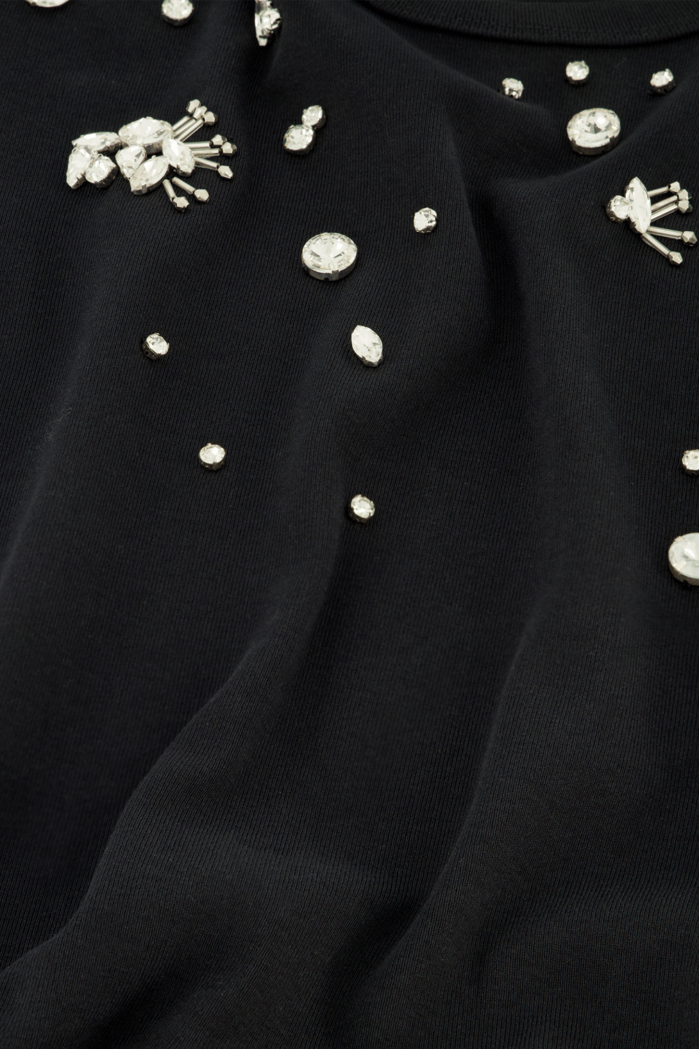 Fabienne Chapot black short sleeve t-shirt with silver embellishments front view – Dotique

