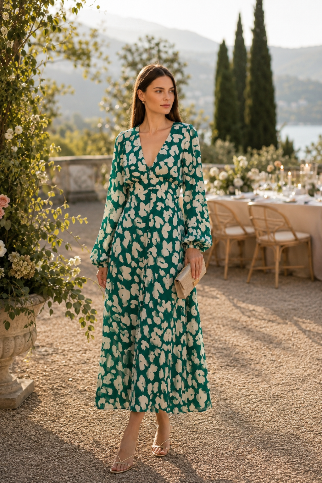 Fabienne Chapot Ana Dress Evergreen/Cosy White