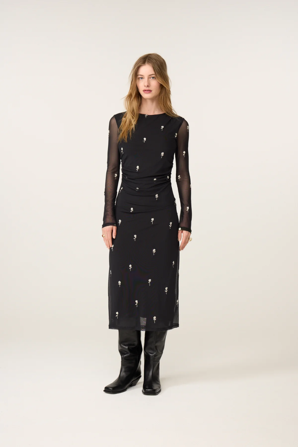 Model wearing Fabienne Chapot Ashley Dress Black/Cosy White by Fabienne Chapot, shop the brand at Dotique.
