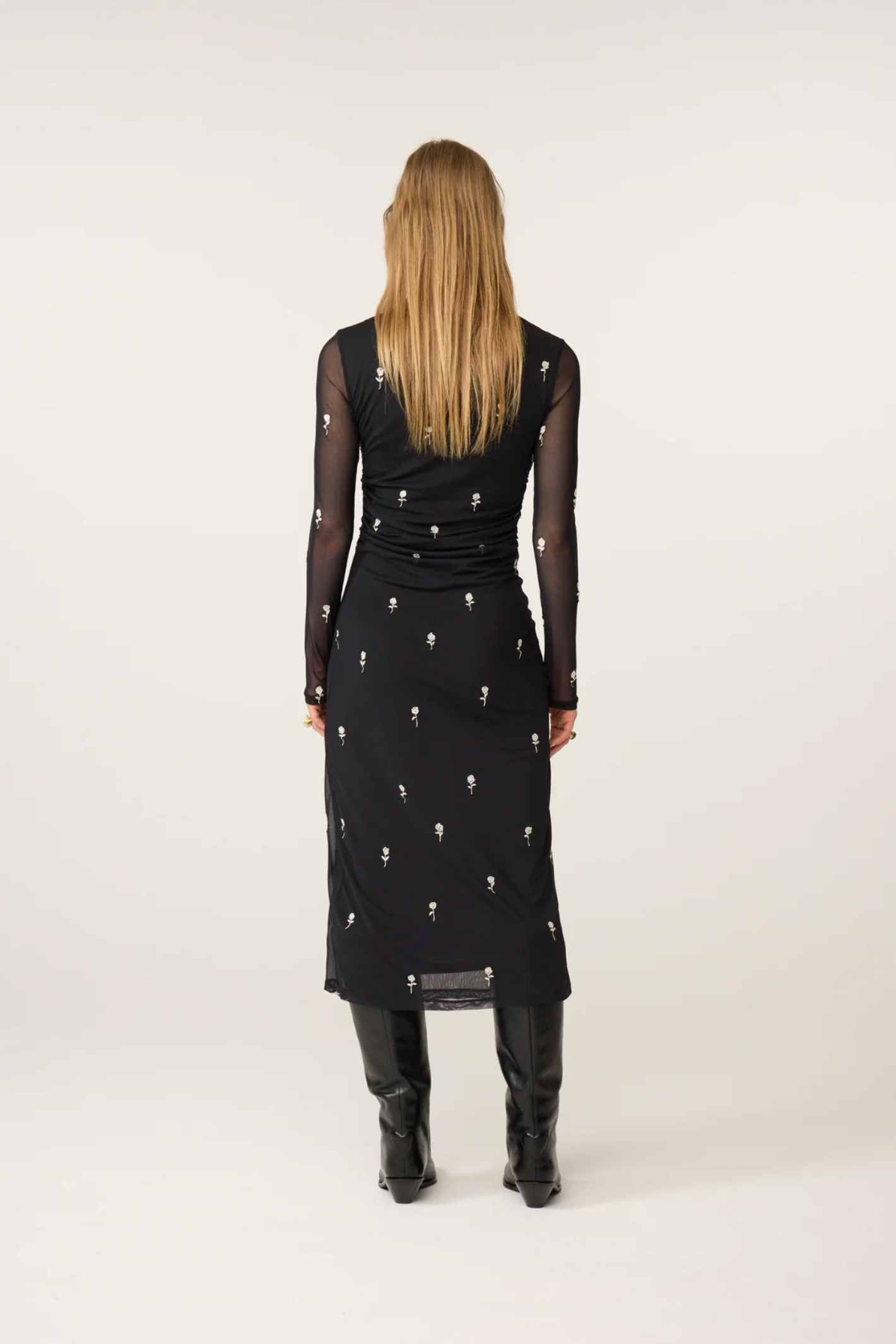 Model wearing Fabienne Chapot Ashley Dress Black/Cosy White by Fabienne Chapot, shop the vendor at Dotique.