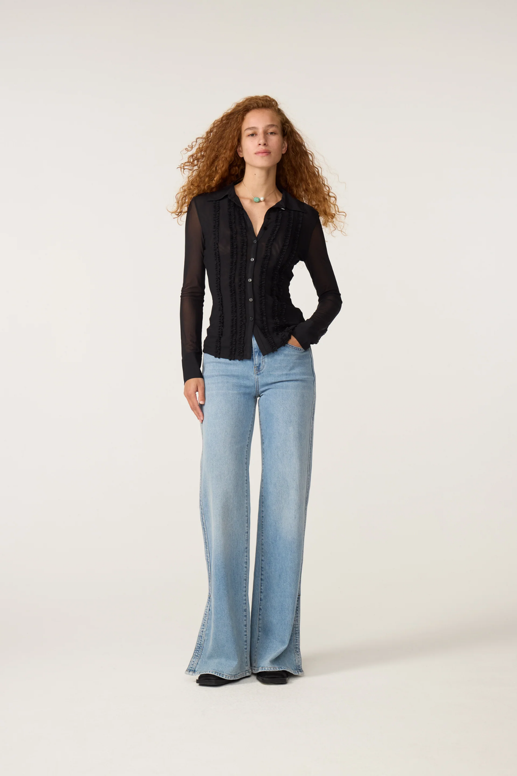 Fabienne Chapot Black Kiki Blouse by Fabienne Chapot on model. Shop Fabienne Chapot at Dotique.