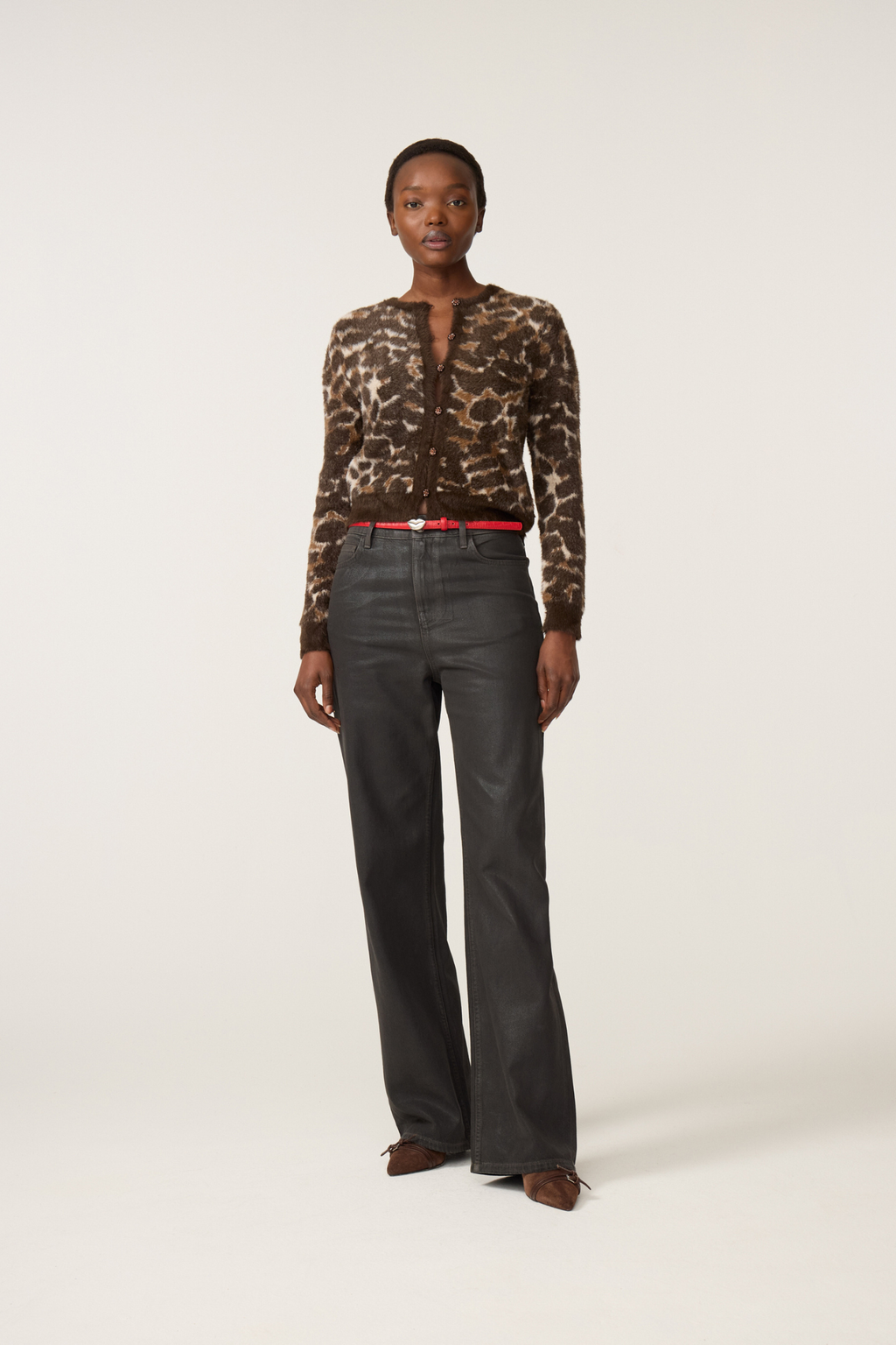 Fabienne Chapot Henry Leopard Cardigan Toffee/Camel Club