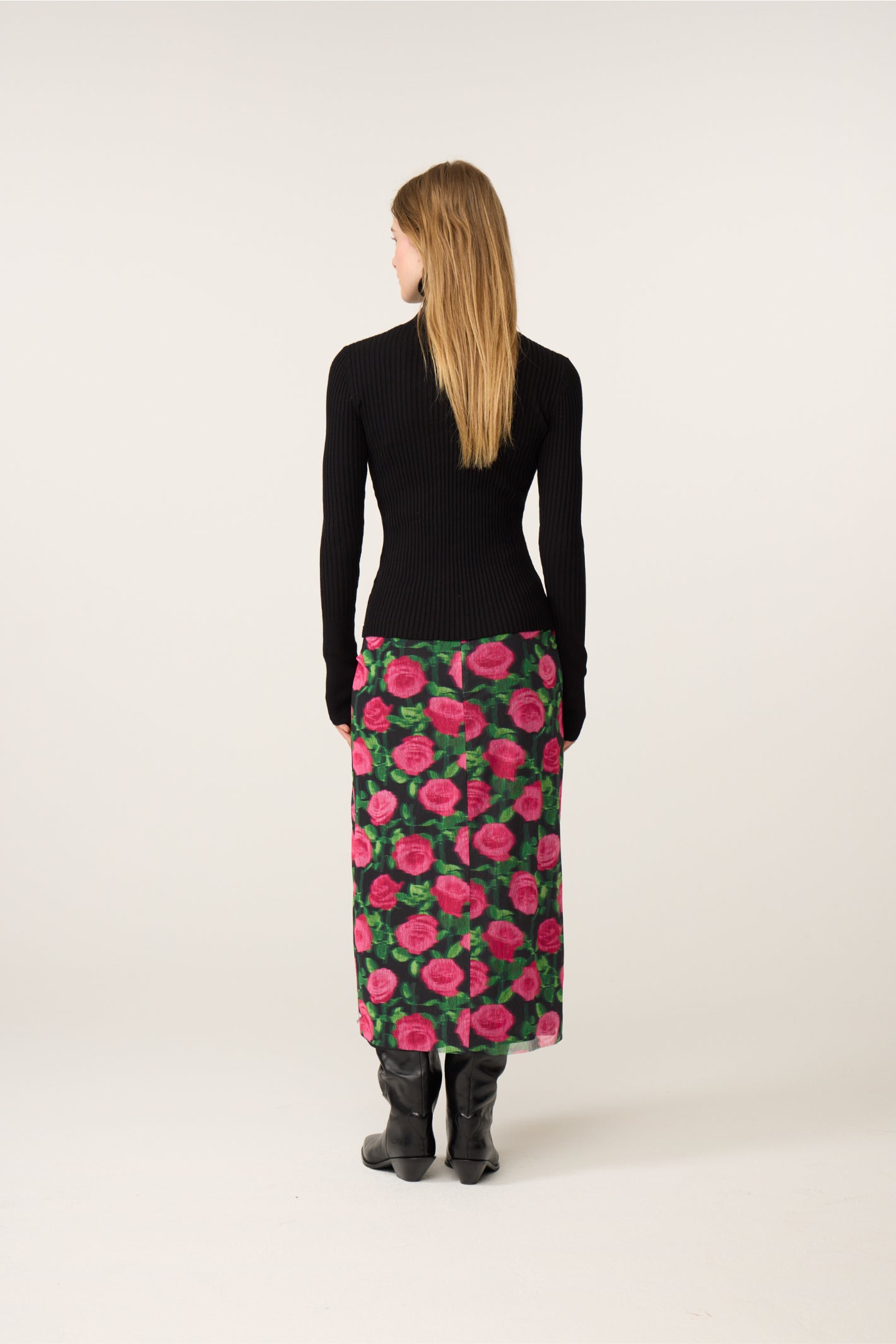 Model wearing Fabienne Chapot Jessy Midi Skirt Fab Fuchsia/Black, shop Fabienne Chapot at Dotique.