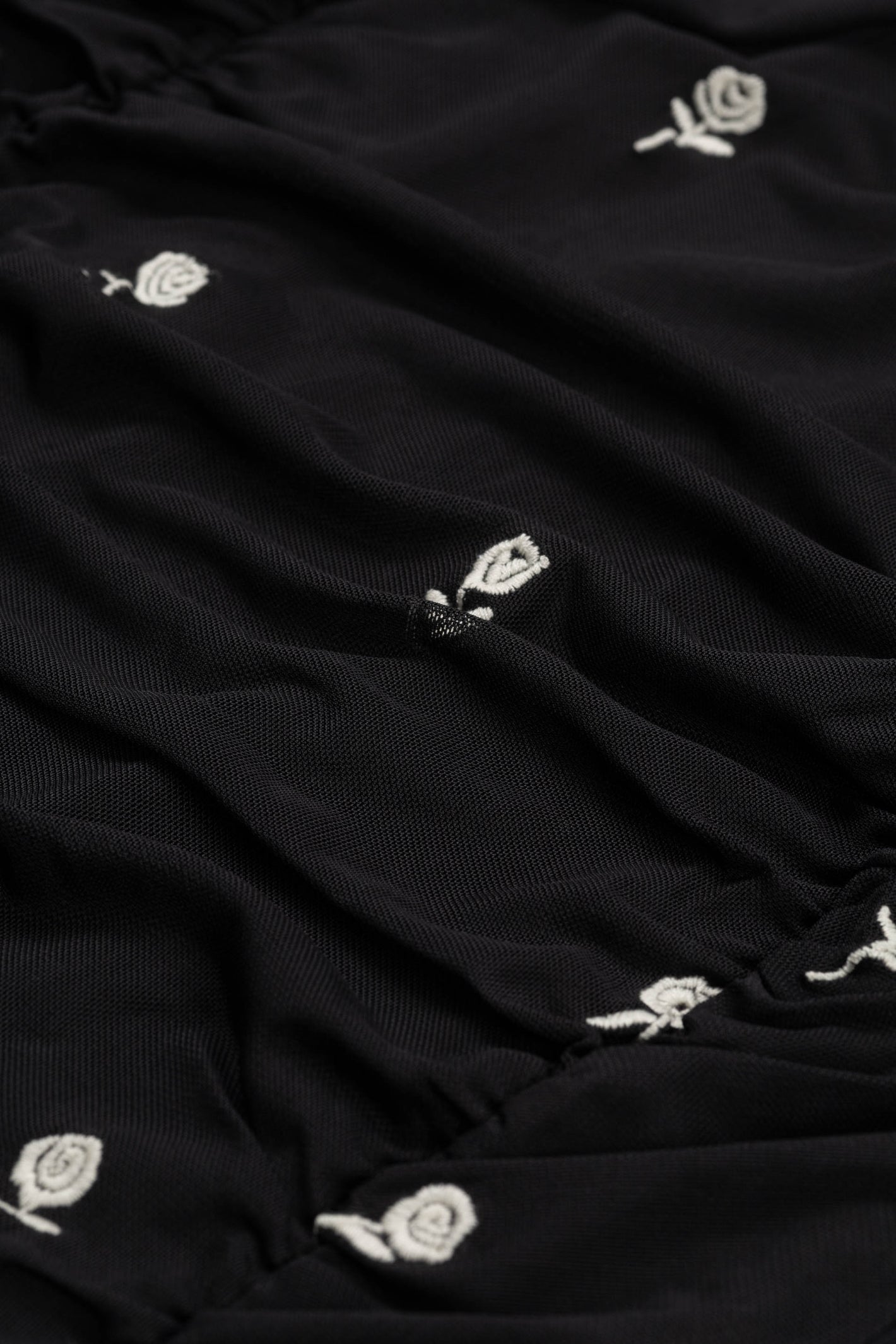 Fabienne Chapot Kamea Top Black/Cosy White by Fabienne Chapot with embroidered roses, shop Fabienne Chapot at Dotique.